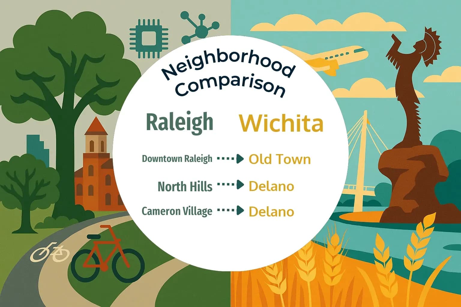 Raleigh vs Wichita Neighborhood Comparison