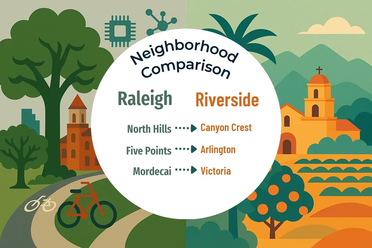 Raleigh vs Riverside Neighborhood Comparison
