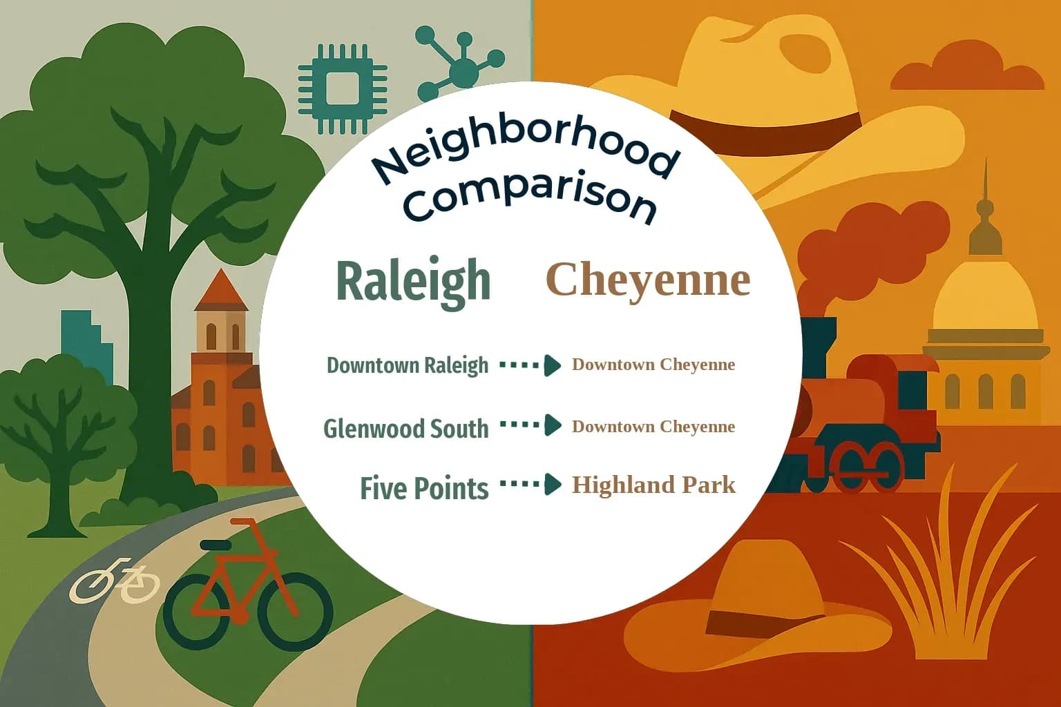Raleigh vs Cheyenne Neighborhood Comparison