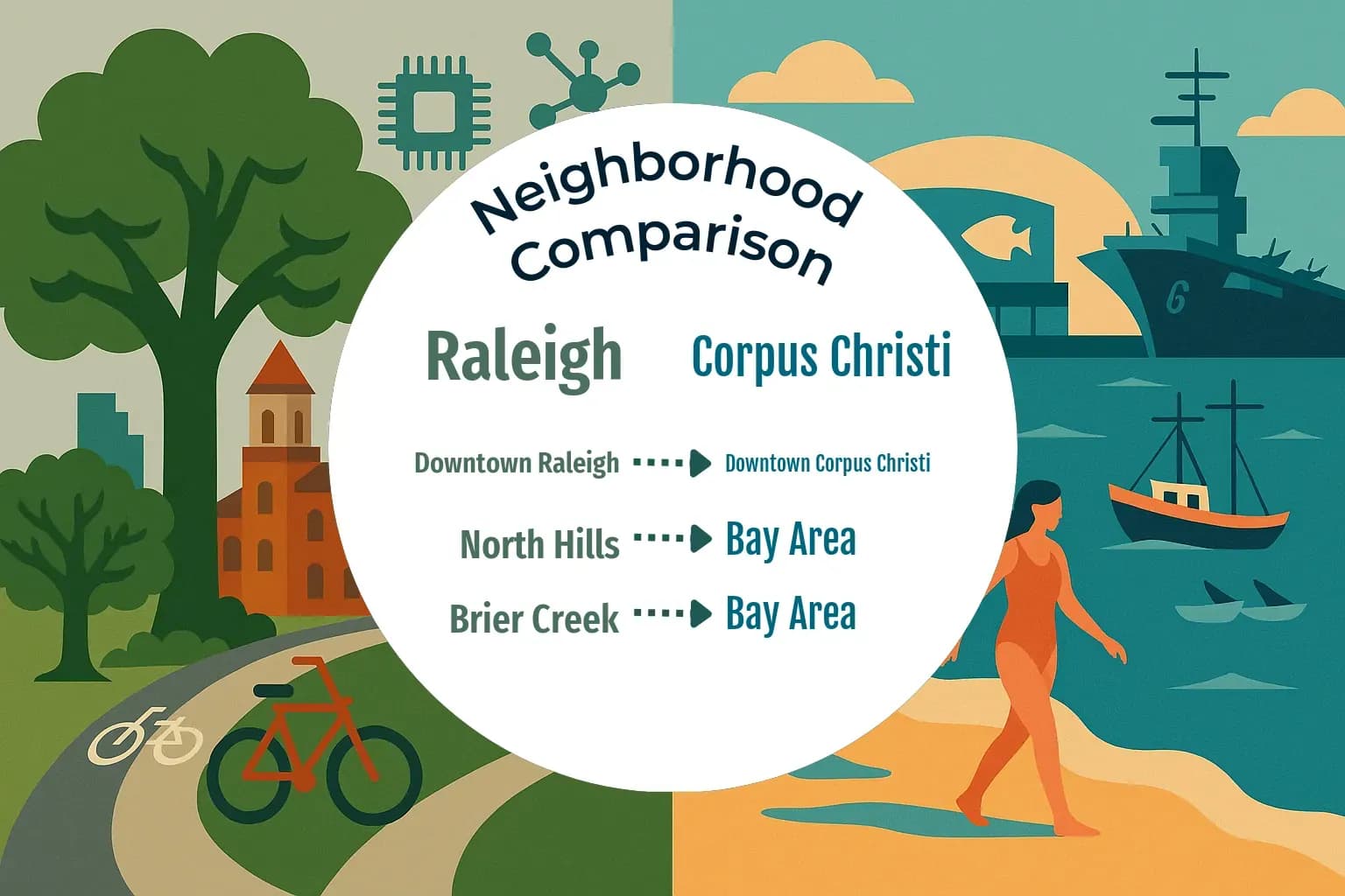 Raleigh vs Corpus Christi Neighborhood Comparison