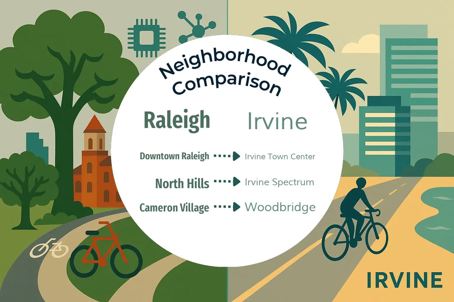 Raleigh vs Irvine Neighborhood Comparison