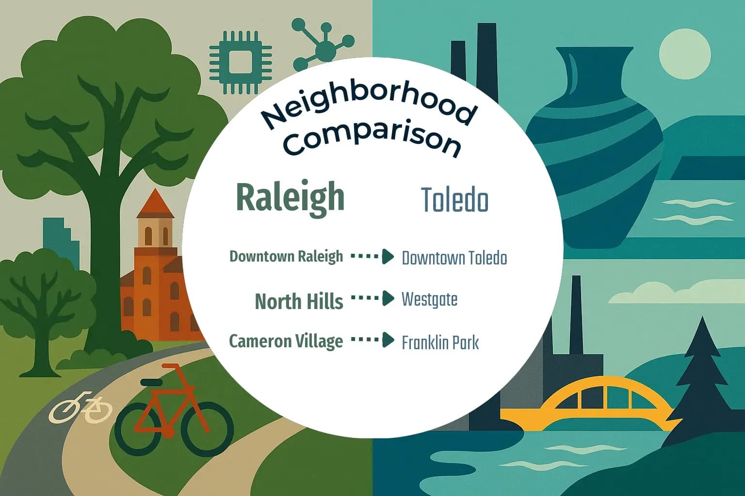 Raleigh vs Toledo Neighborhood Comparison