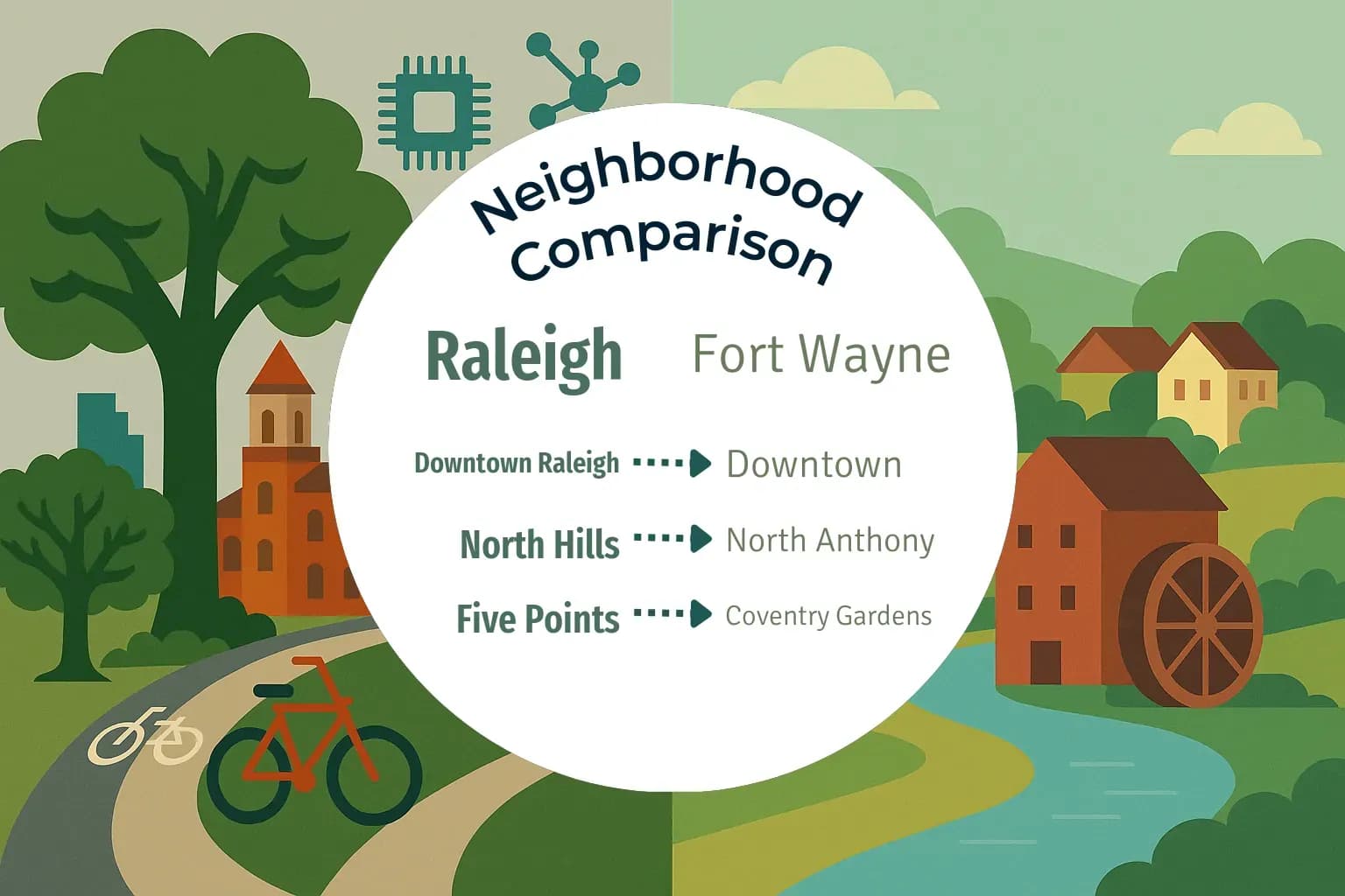 Raleigh vs Fort Wayne Neighborhood Comparison
