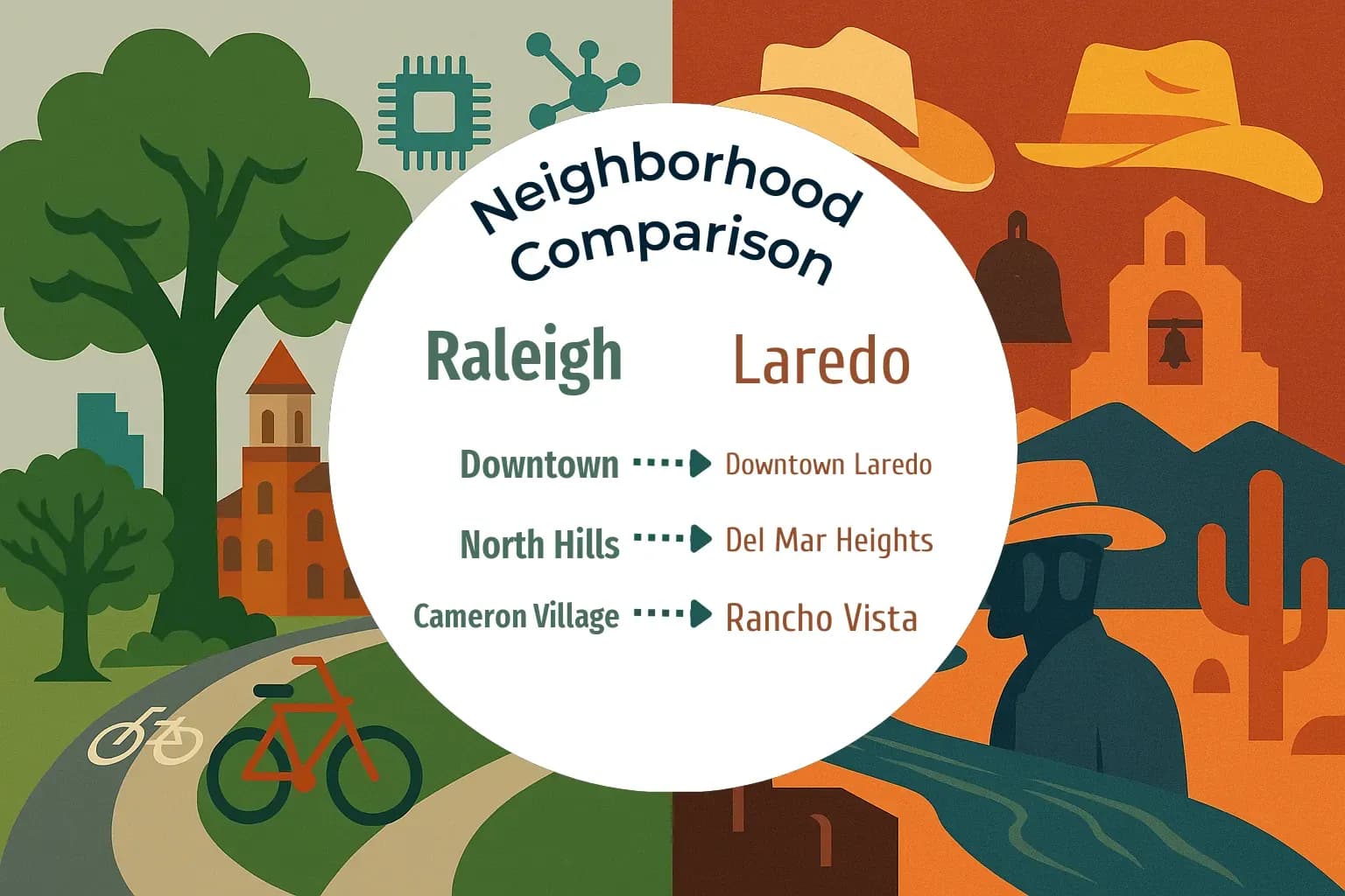 Raleigh vs Laredo Neighborhood Comparison