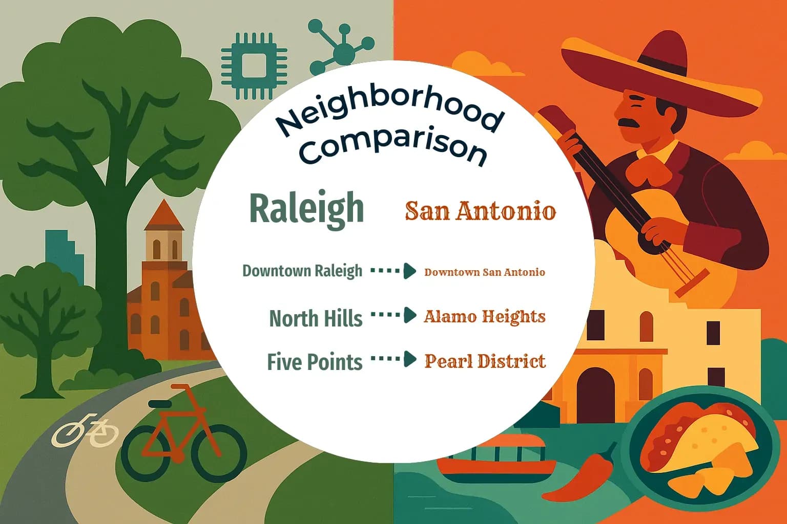 Raleigh vs San Antonio Neighborhood Comparison