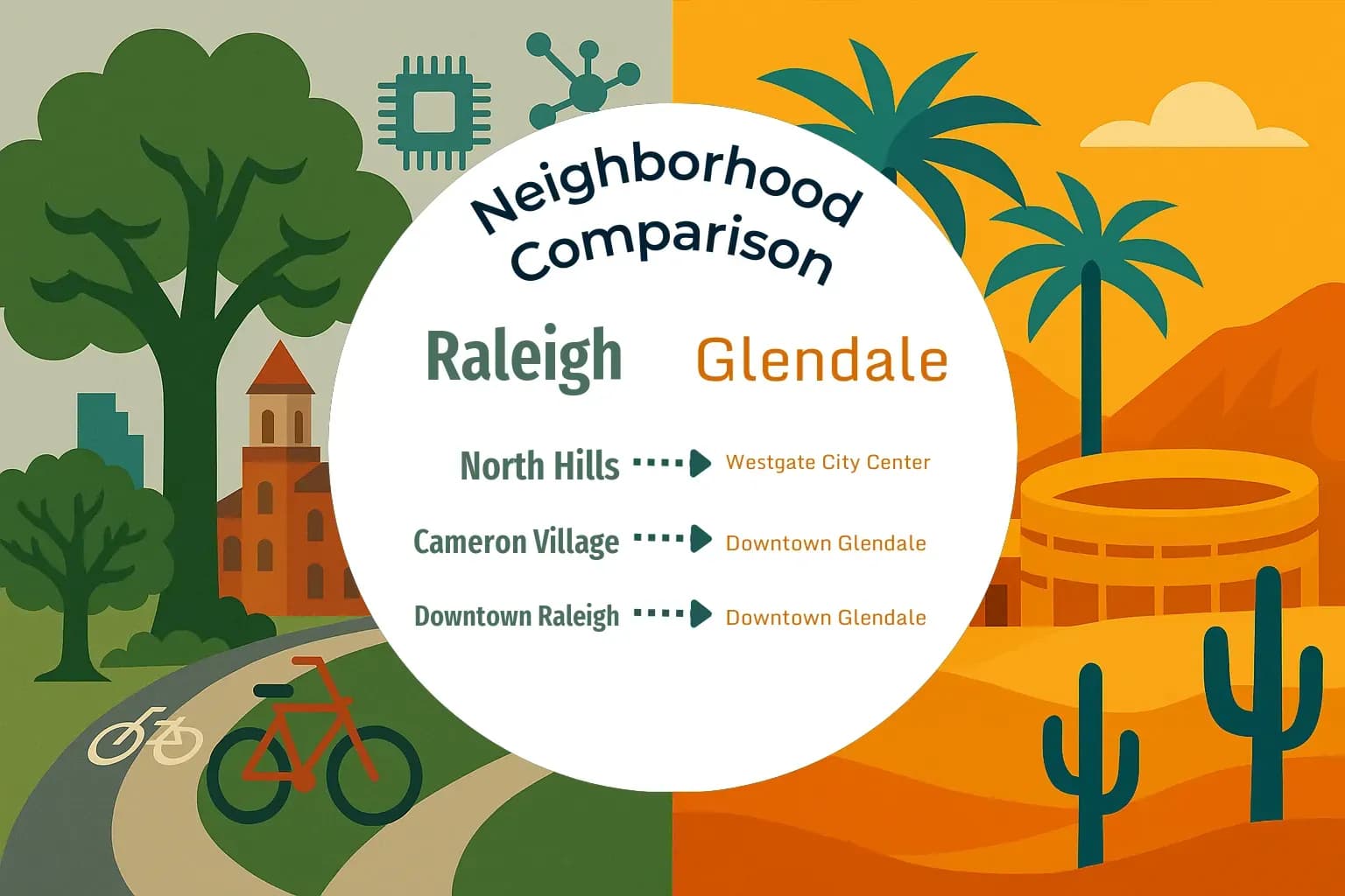 Raleigh vs Glendale Neighborhood Comparison