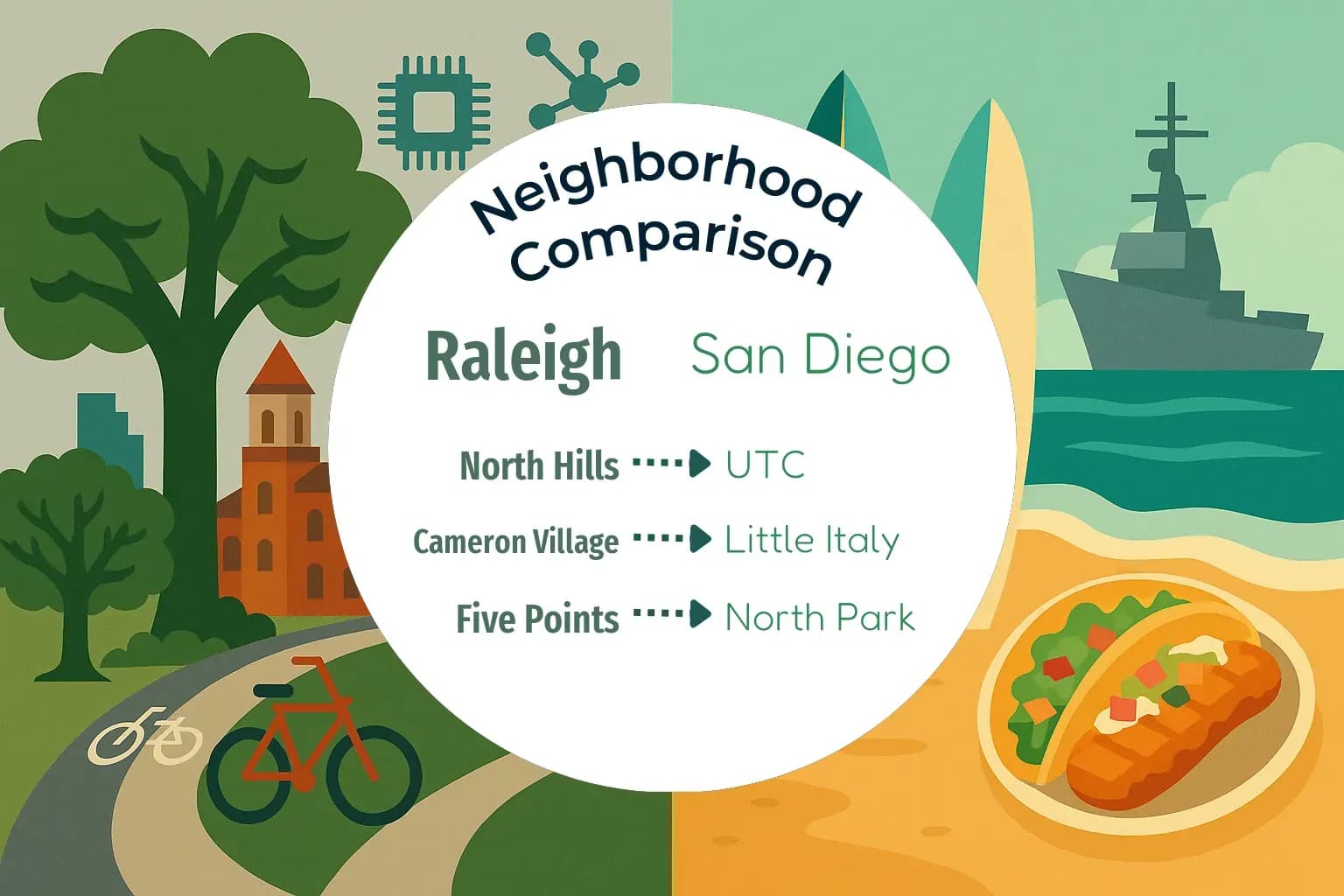 Raleigh vs San Diego Neighborhood Comparison