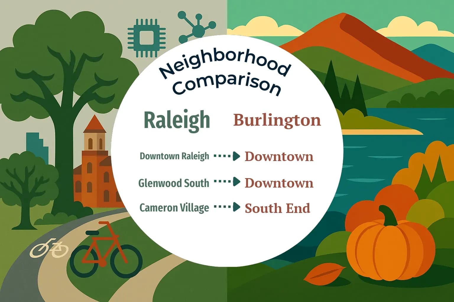 Raleigh vs Burlington Neighborhood Comparison