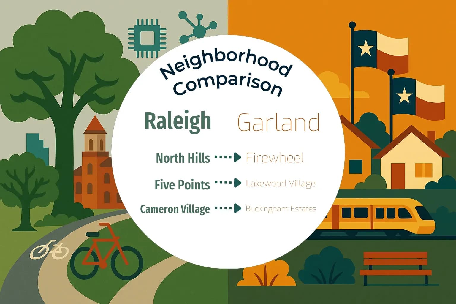 Raleigh vs Garland Neighborhood Comparison