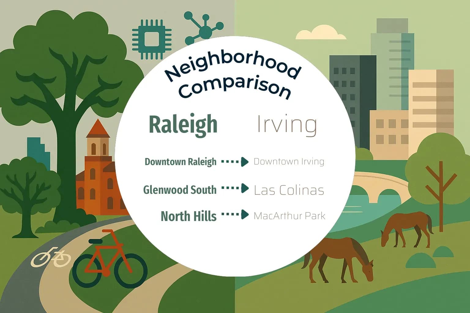Raleigh vs Irving Neighborhood Comparison