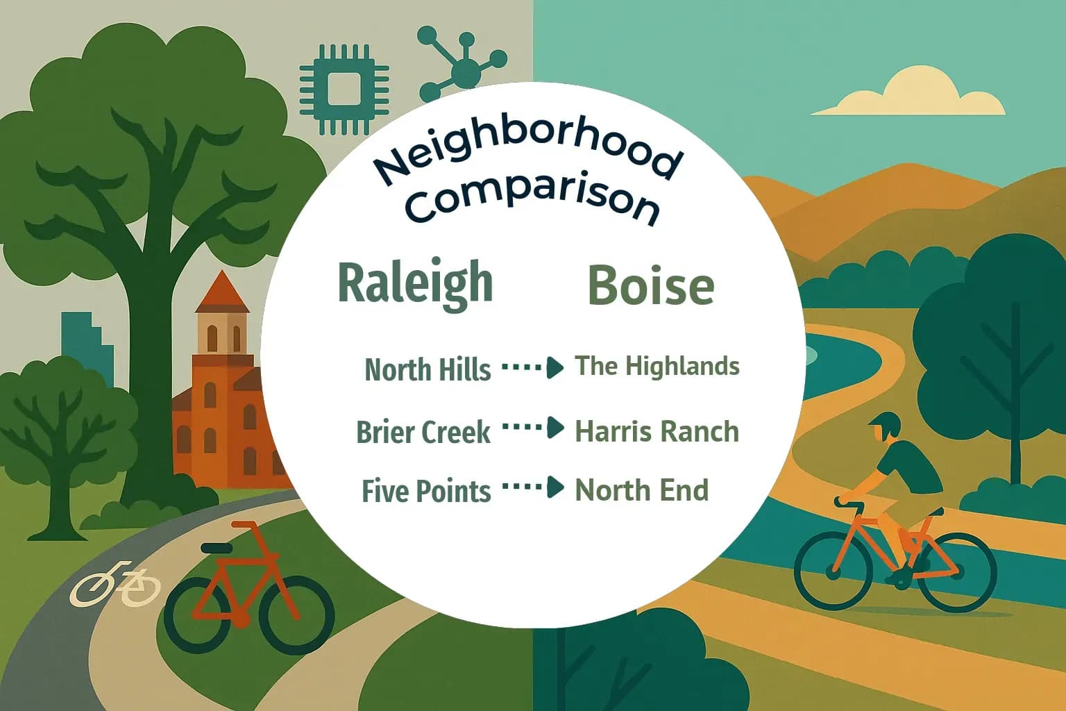 Raleigh vs Boise Neighborhood Comparison