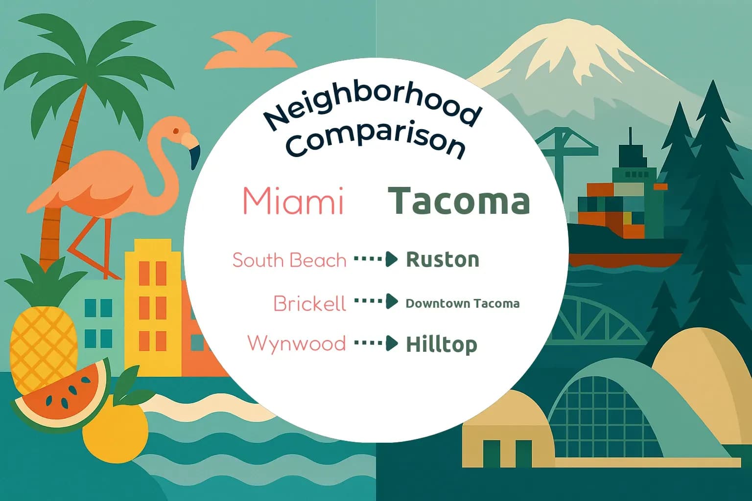 Miami vs Tacoma Neighborhood Comparison
