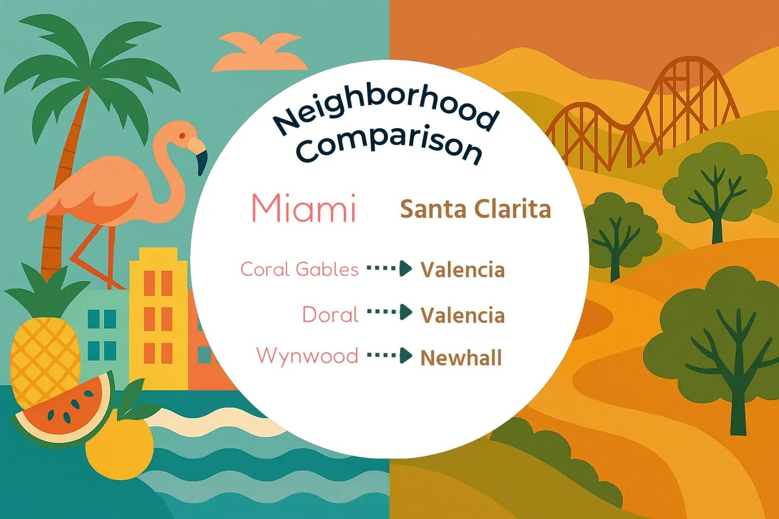 Miami vs Santa Clarita Neighborhood Comparison