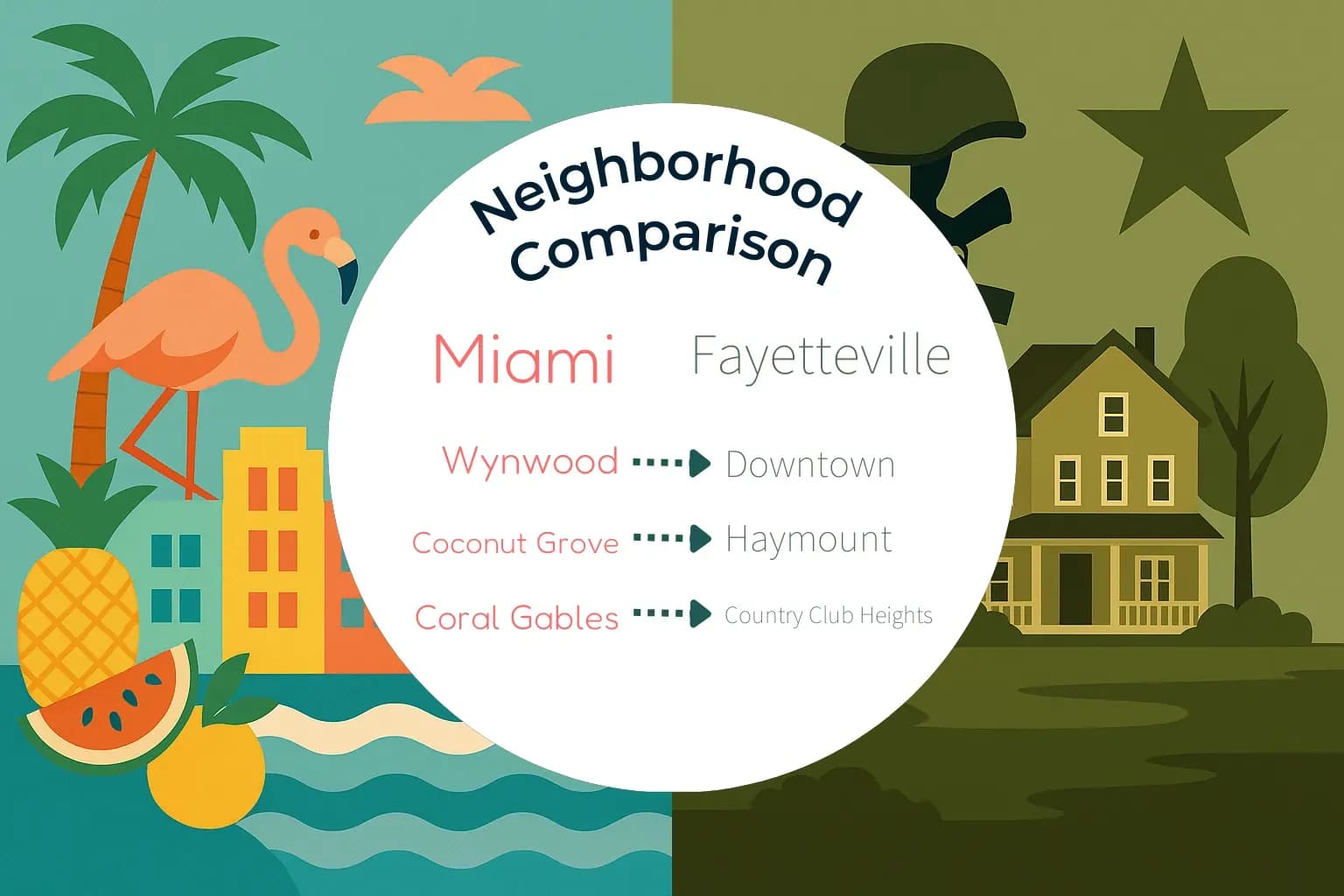 Miami vs Fayetteville Neighborhood Comparison