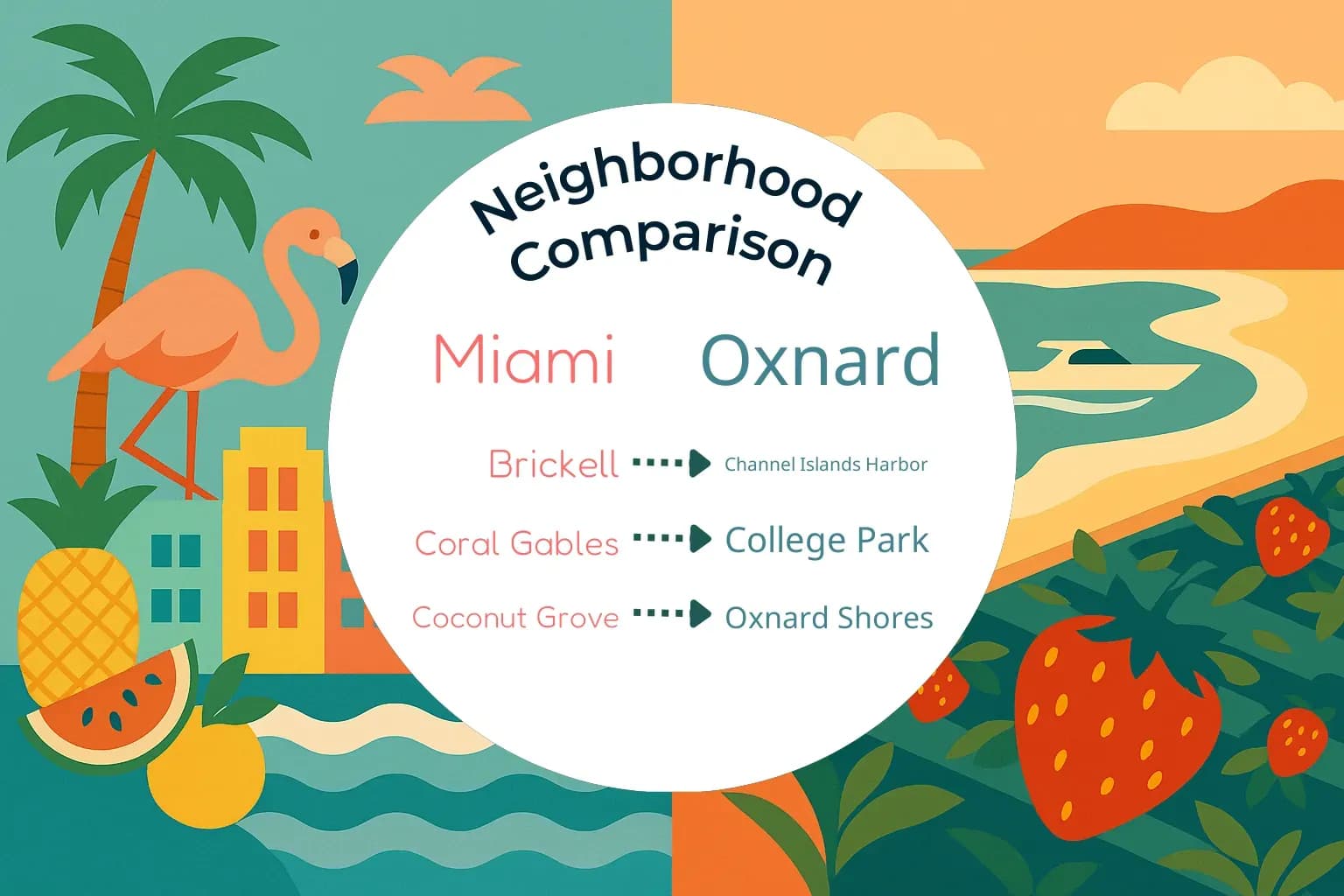 Miami vs Oxnard Neighborhood Comparison