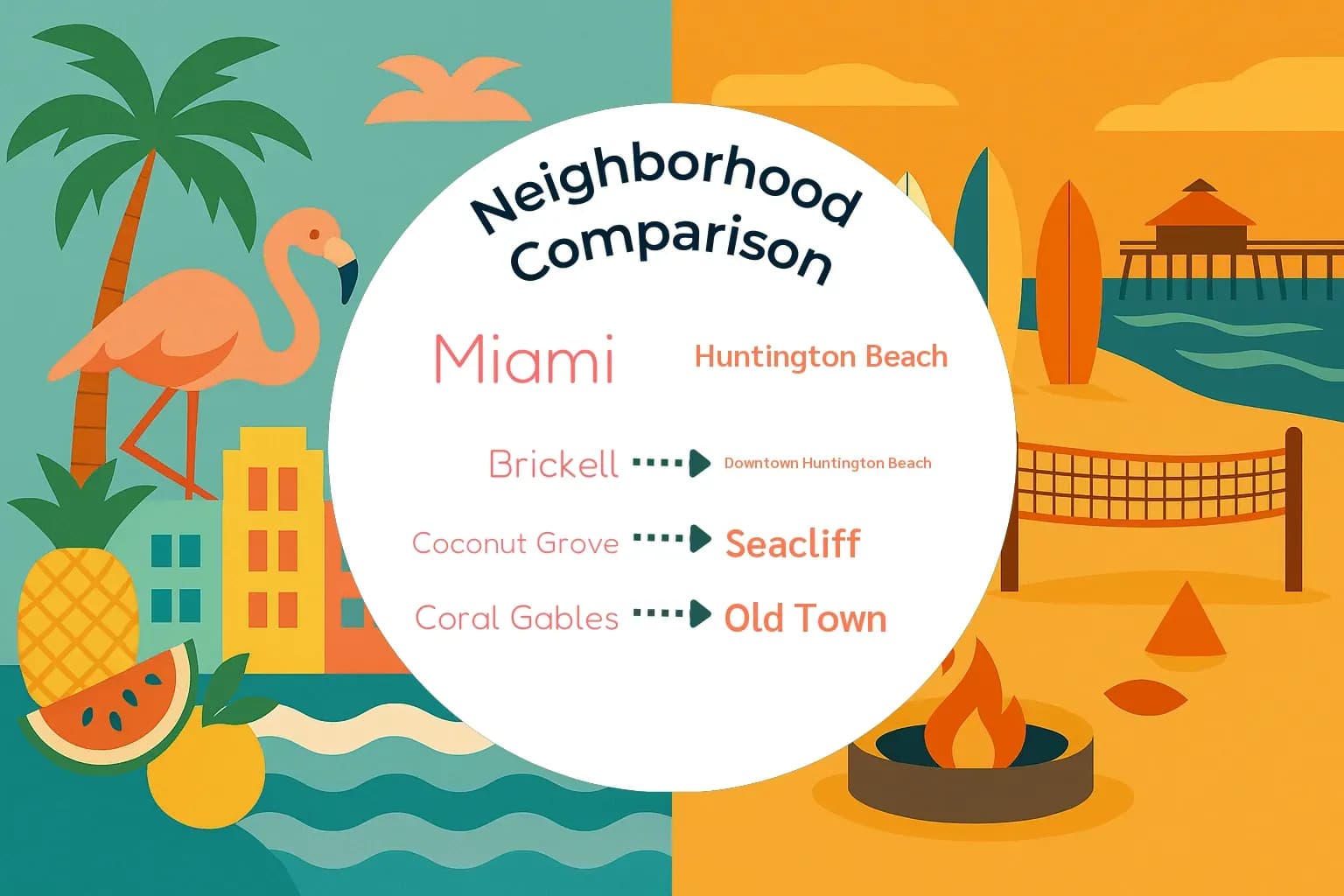 Miami vs Huntington Beach Neighborhood Comparison