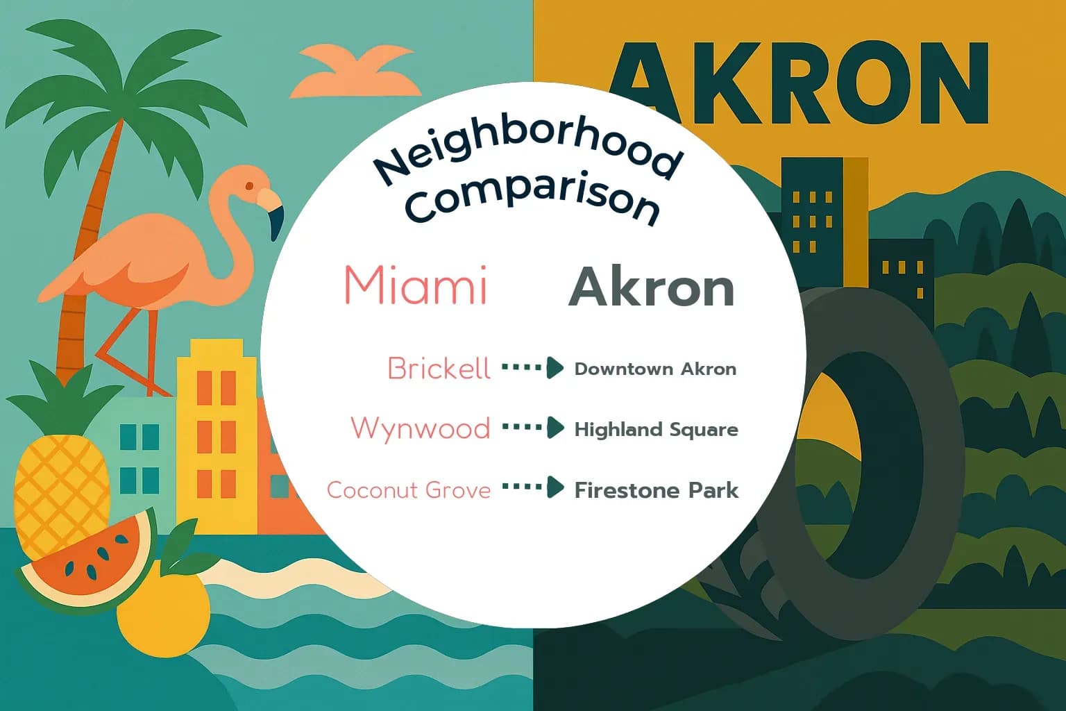 Miami vs Akron Neighborhood Comparison