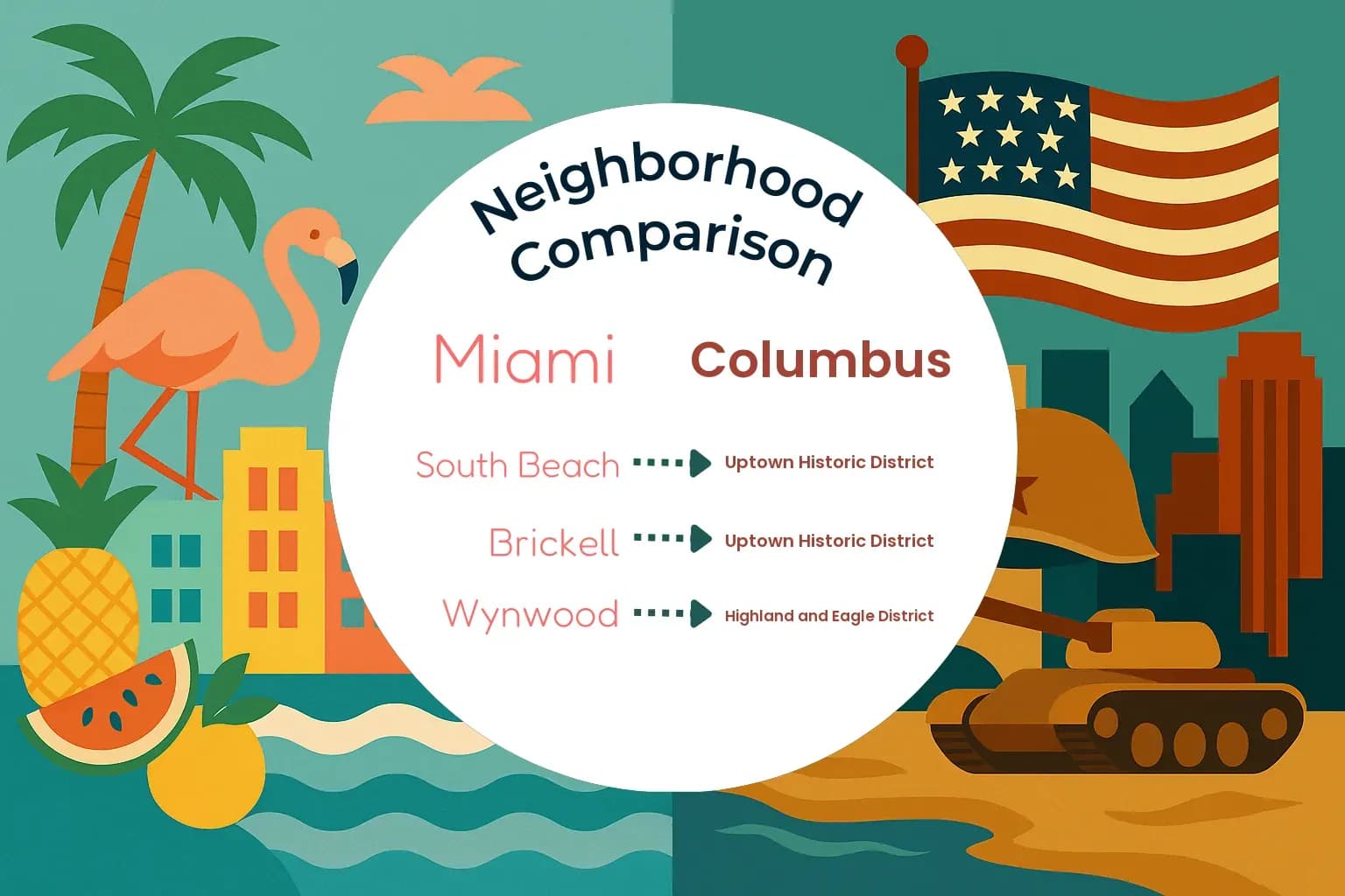 Miami vs Columbus Neighborhood Comparison