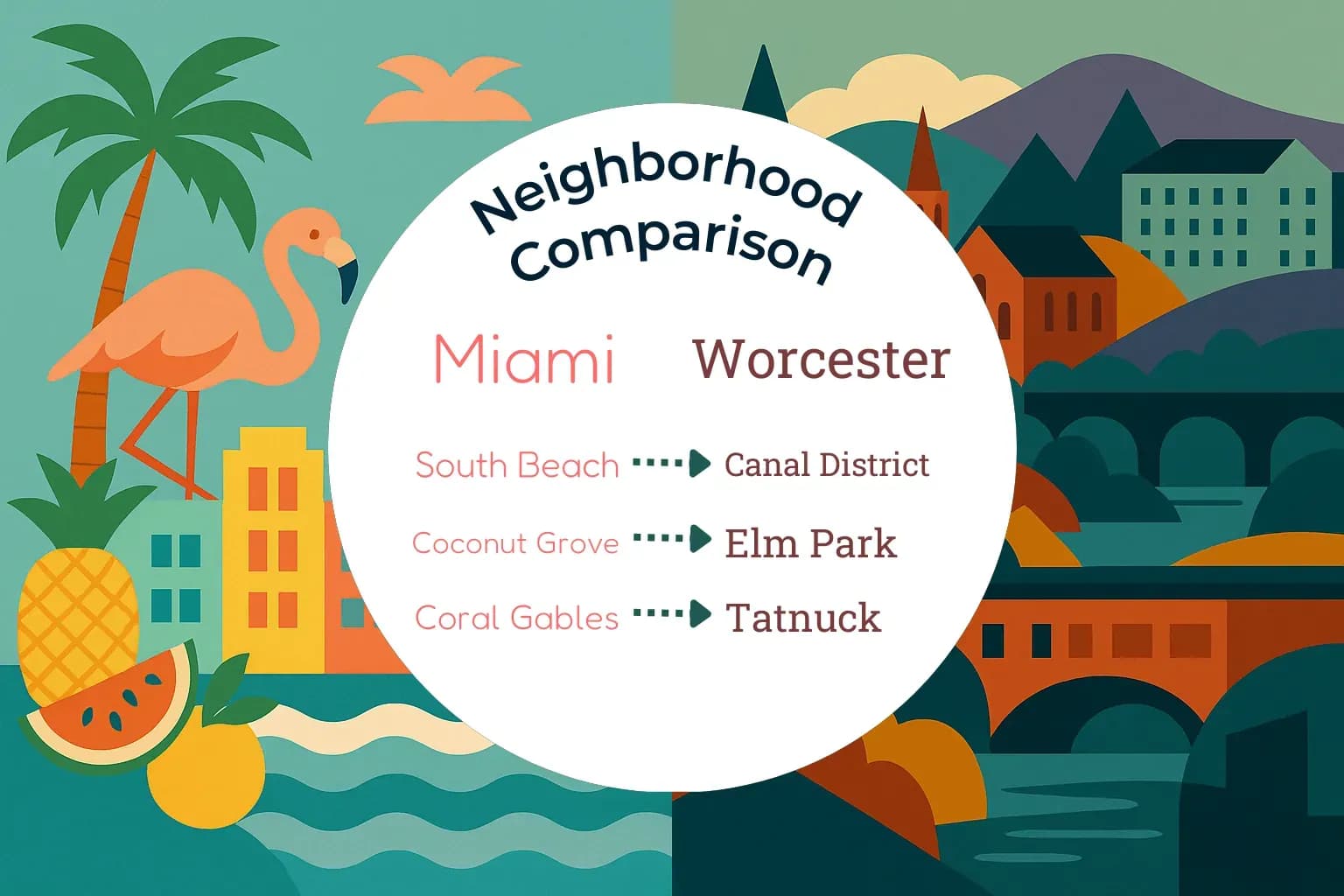 Miami vs Worcester Neighborhood Comparison