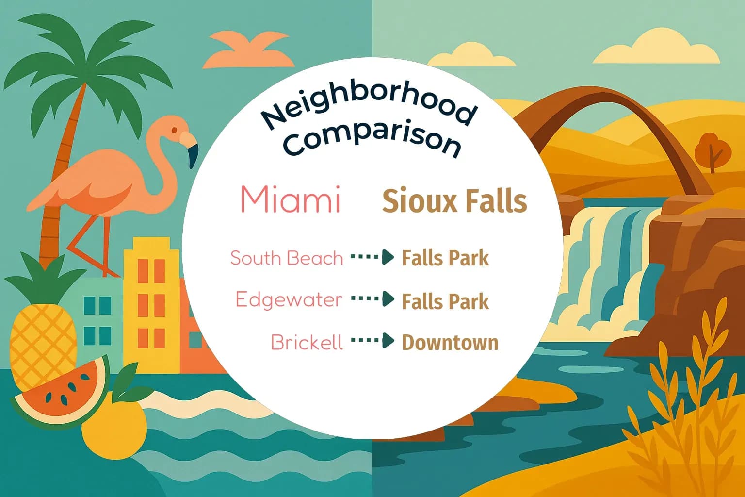 Miami vs Sioux Falls Neighborhood Comparison