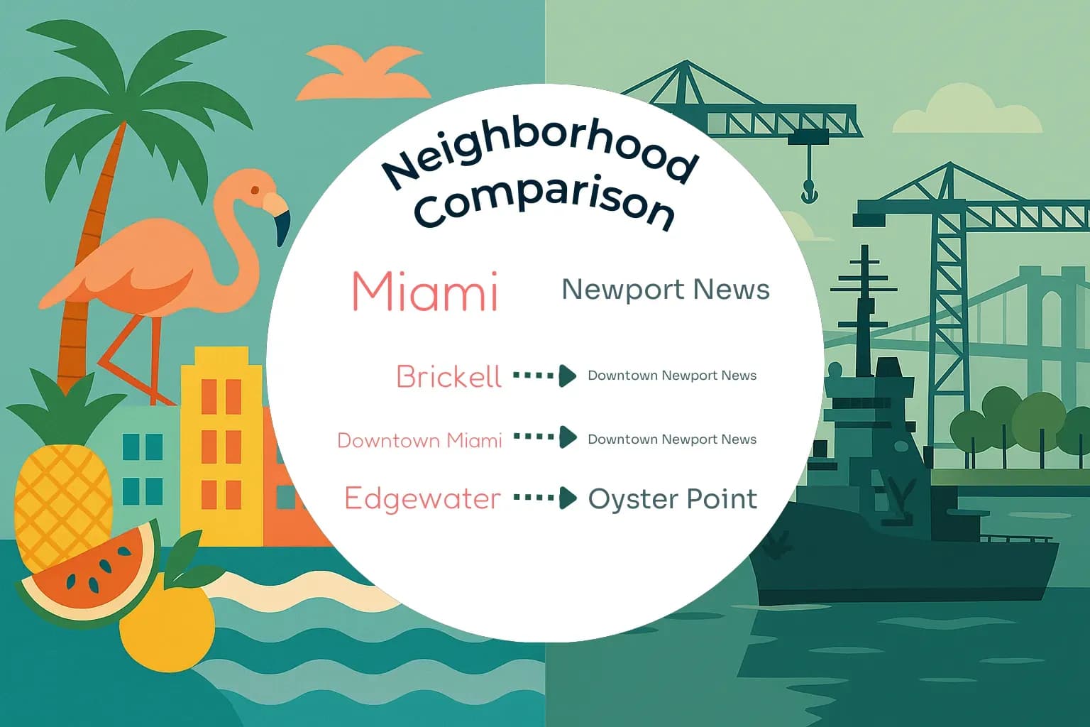 Miami vs Newport News Neighborhood Comparison