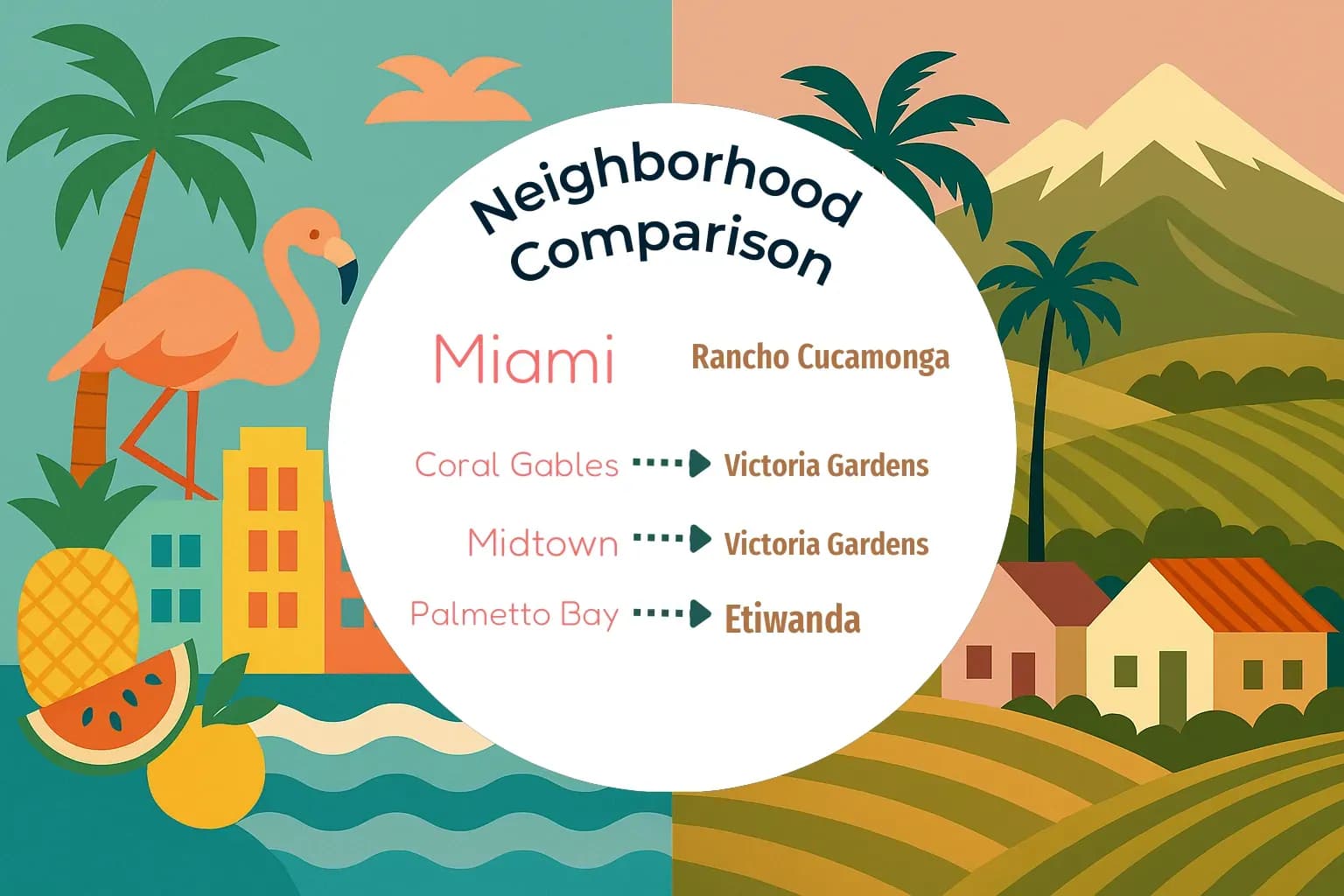 Miami vs Rancho Cucamonga Neighborhood Comparison