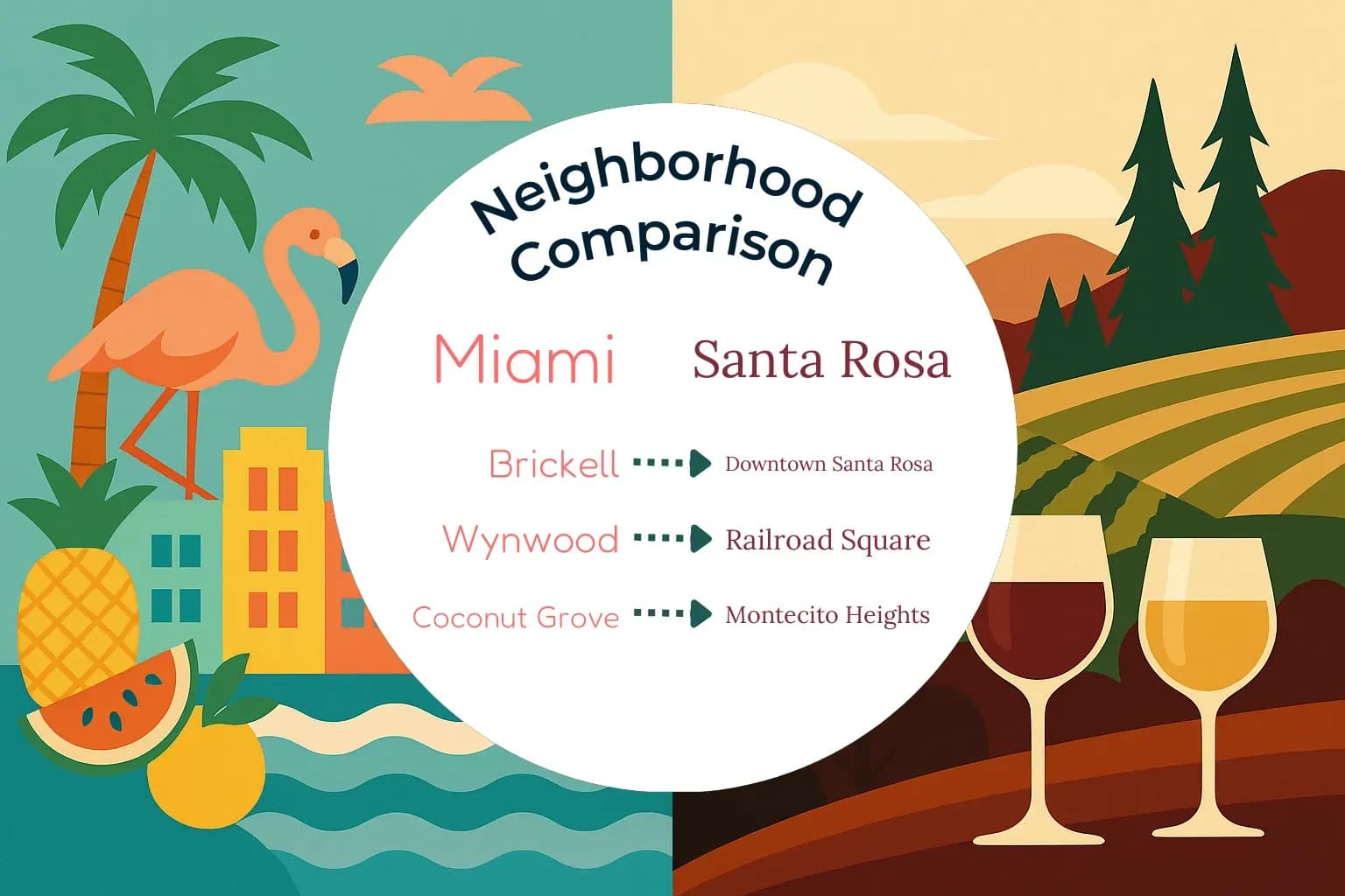 Miami vs Santa Rosa Neighborhood Comparison