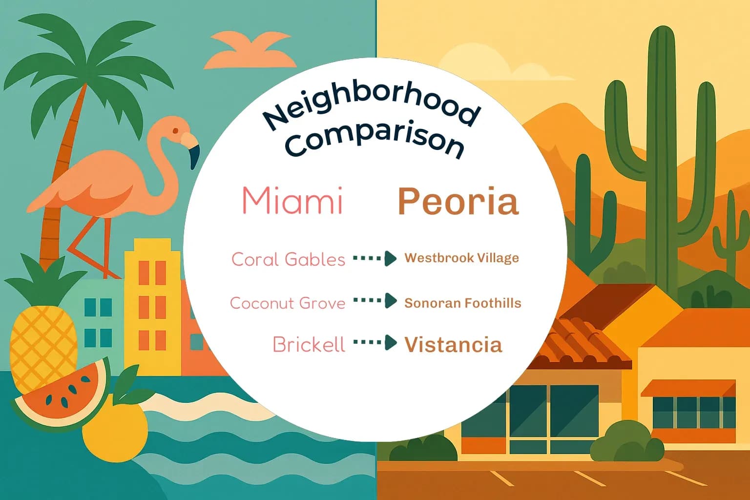 Miami vs Peoria Neighborhood Comparison