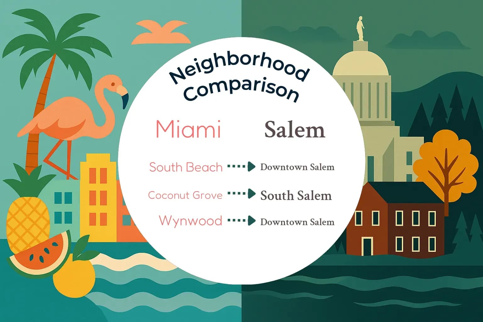 Miami vs Salem Neighborhood Comparison