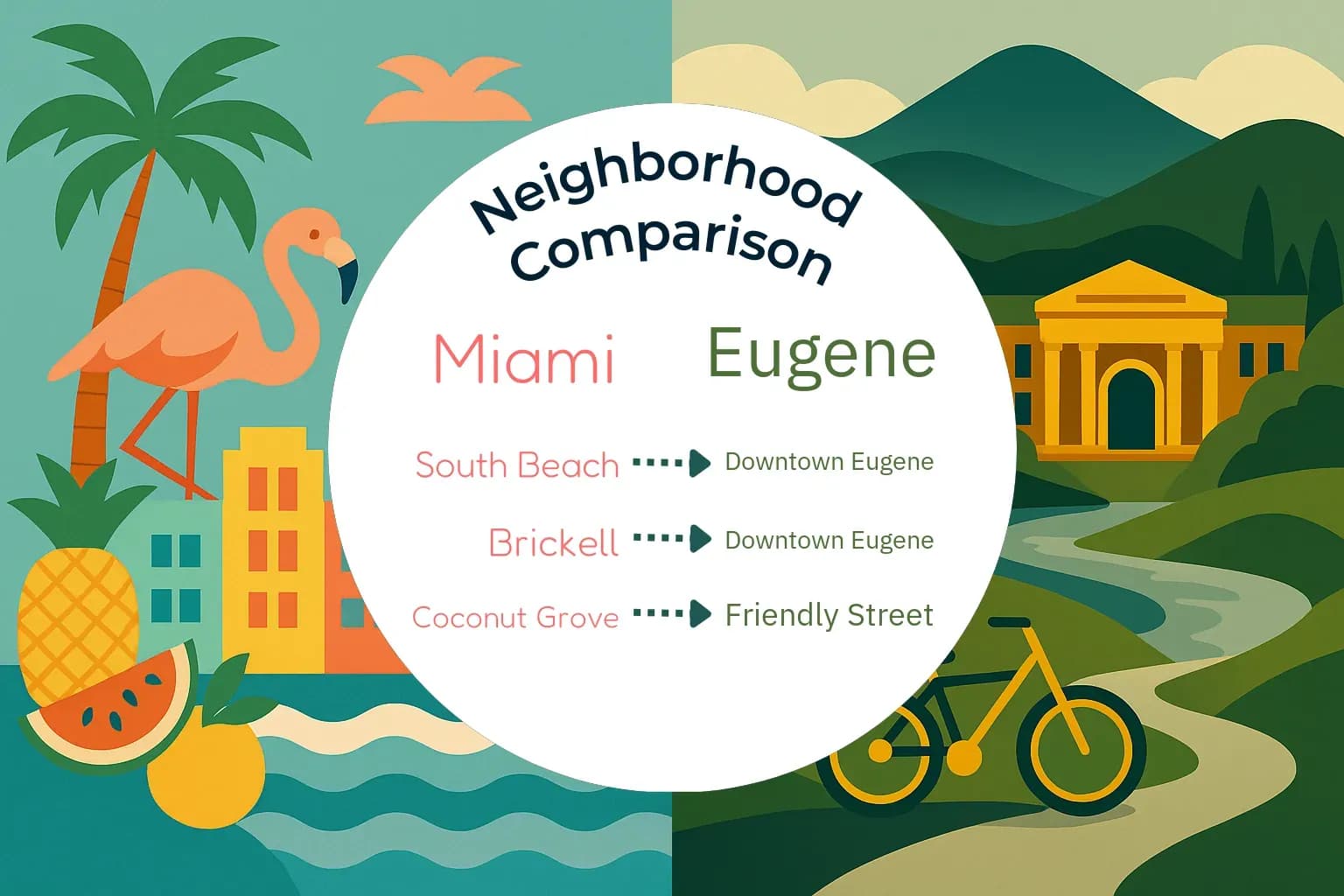 Miami vs Eugene Neighborhood Comparison