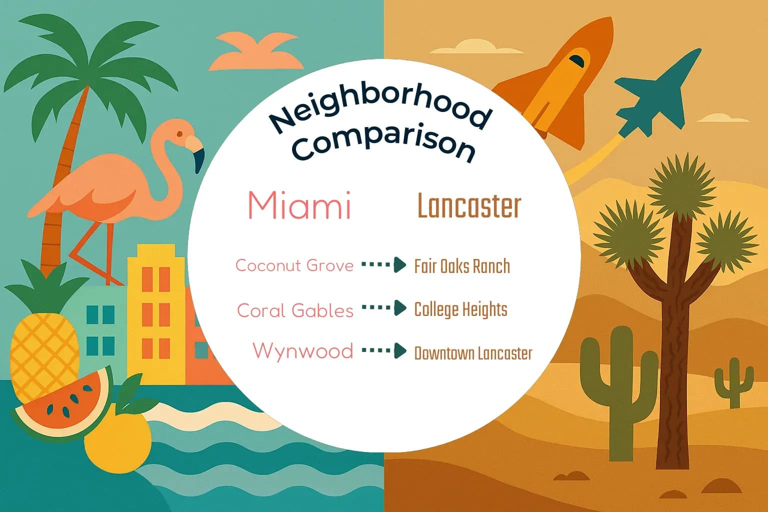 Miami vs Lancaster Neighborhood Comparison