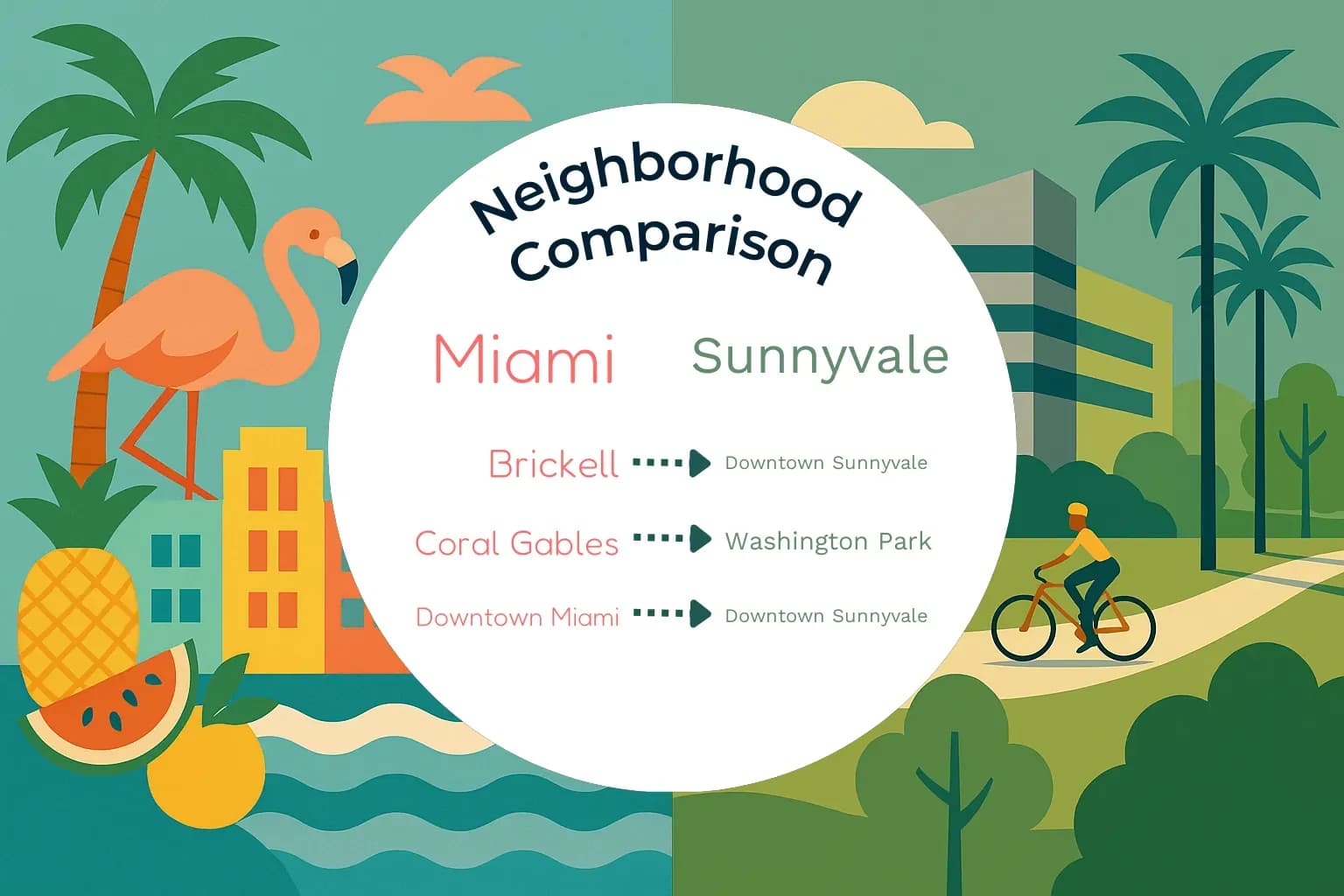 Miami vs Sunnyvale Neighborhood Comparison