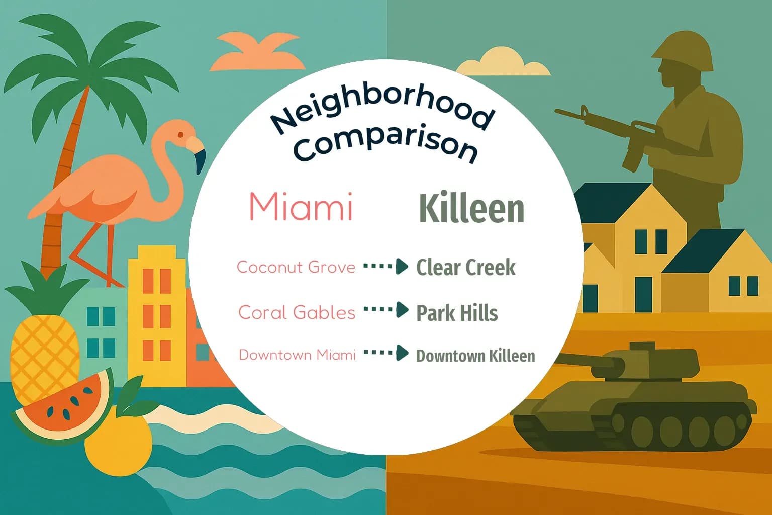 Miami vs Killeen Neighborhood Comparison