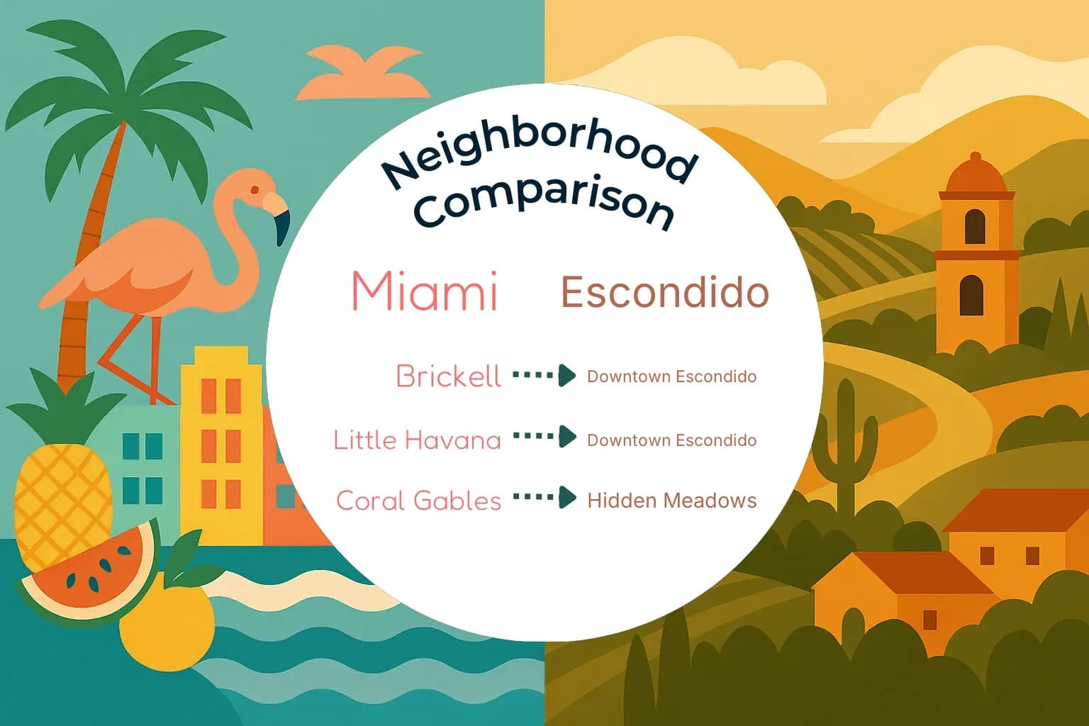 Miami vs Escondido Neighborhood Comparison