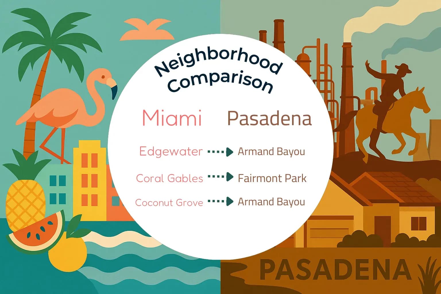 Miami vs Pasadena Neighborhood Comparison