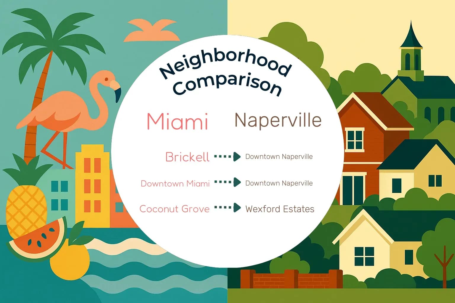 Miami vs Naperville Neighborhood Comparison