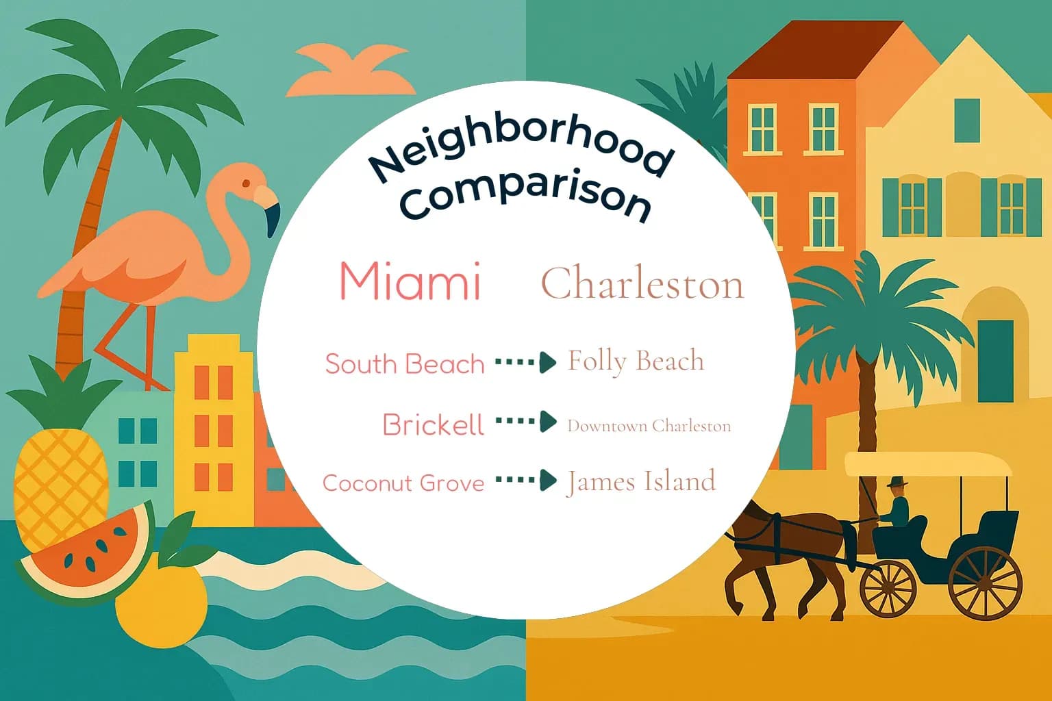 Miami vs Charleston Neighborhood Comparison
