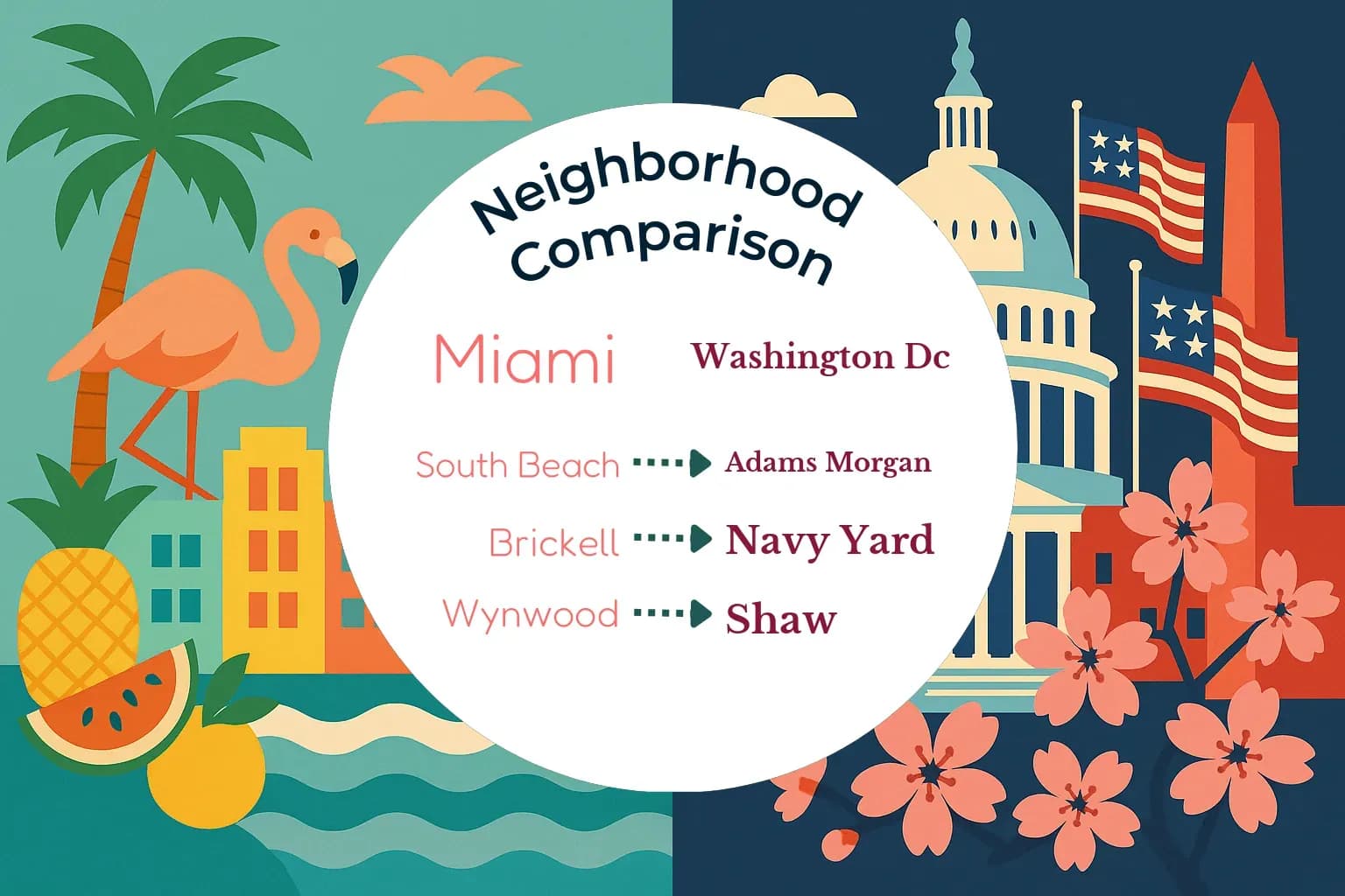 Miami vs Washington DC Neighborhood Comparison