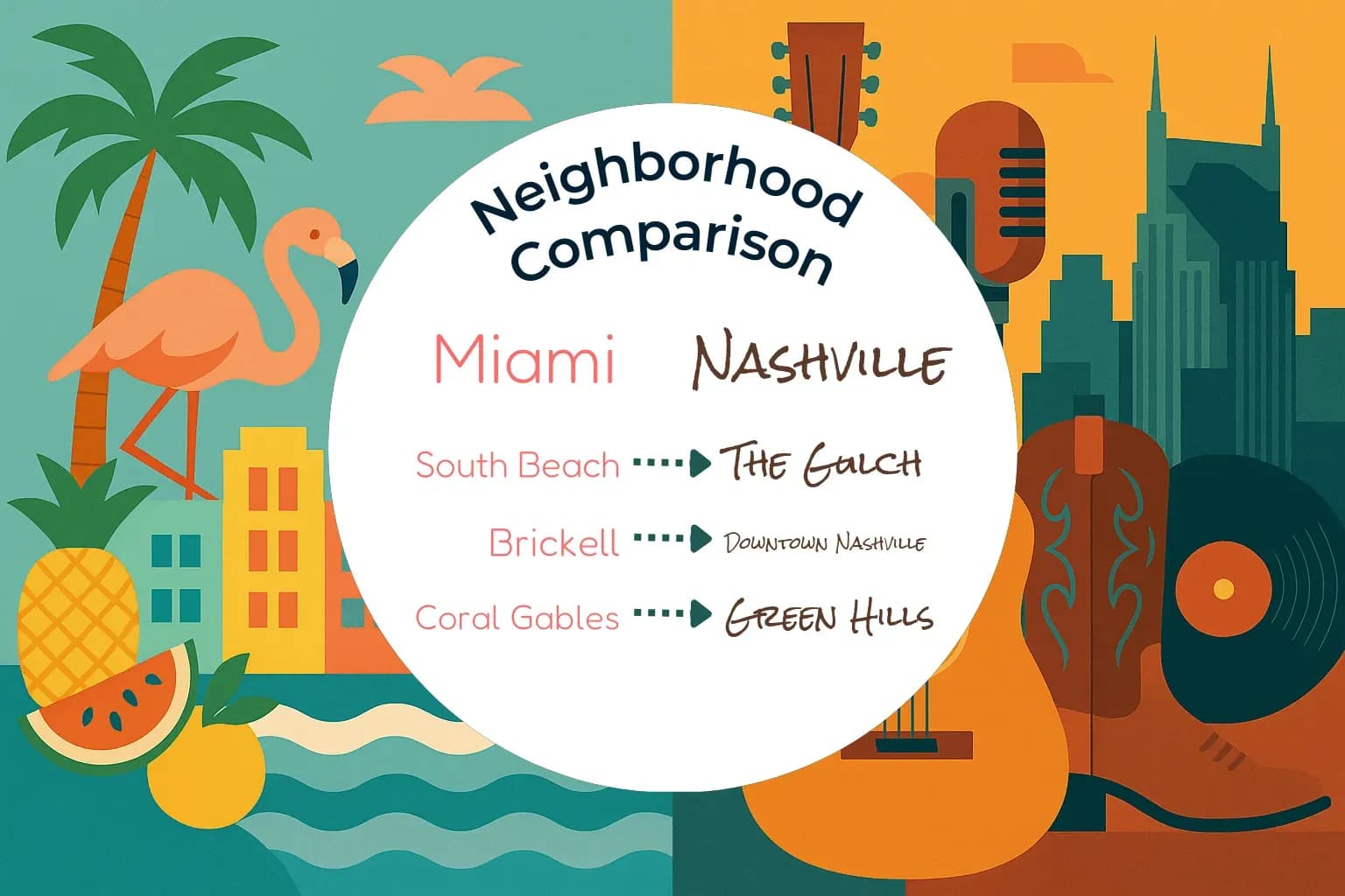Miami vs Nashville Neighborhood Comparison