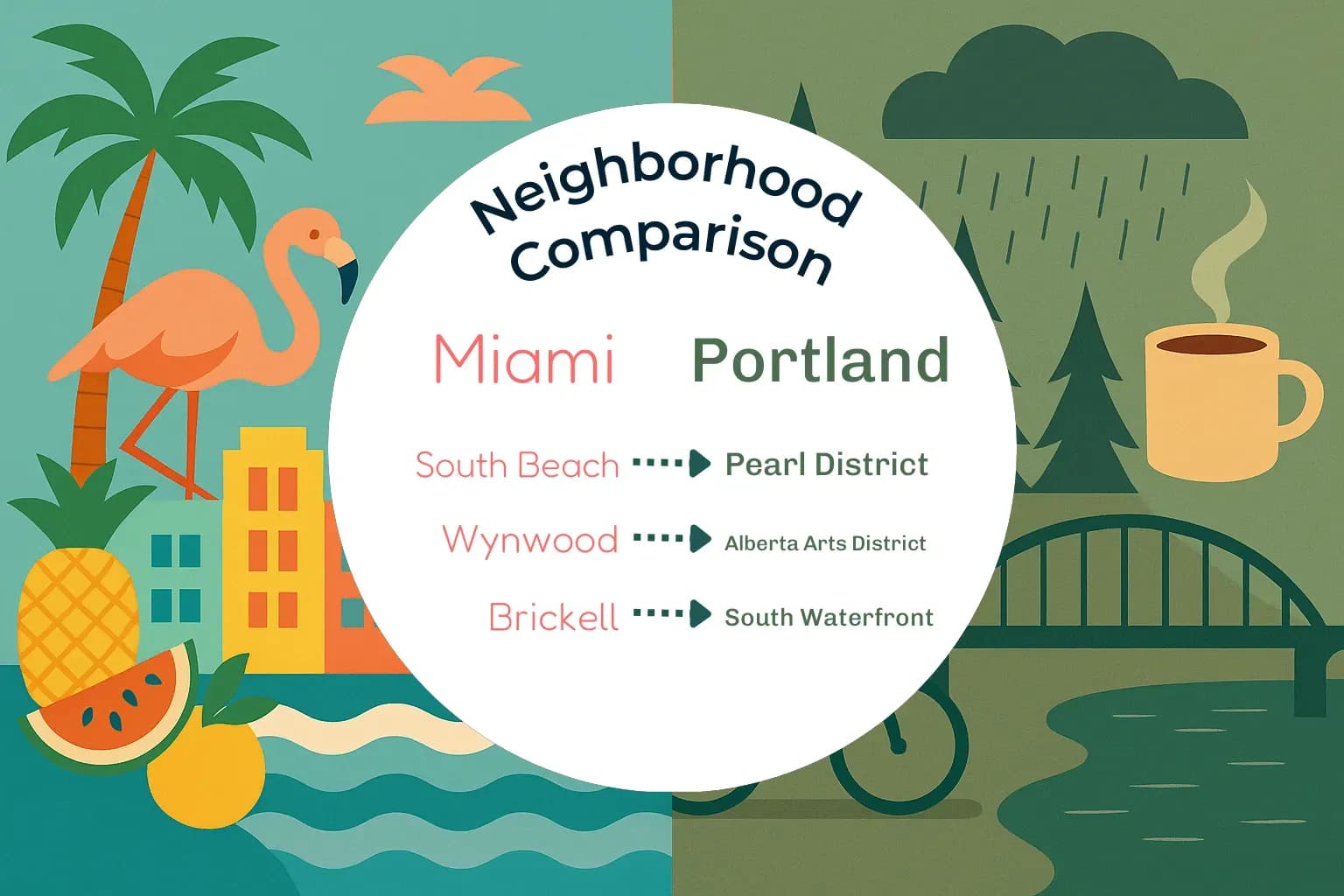 Miami vs Portland Neighborhood Comparison