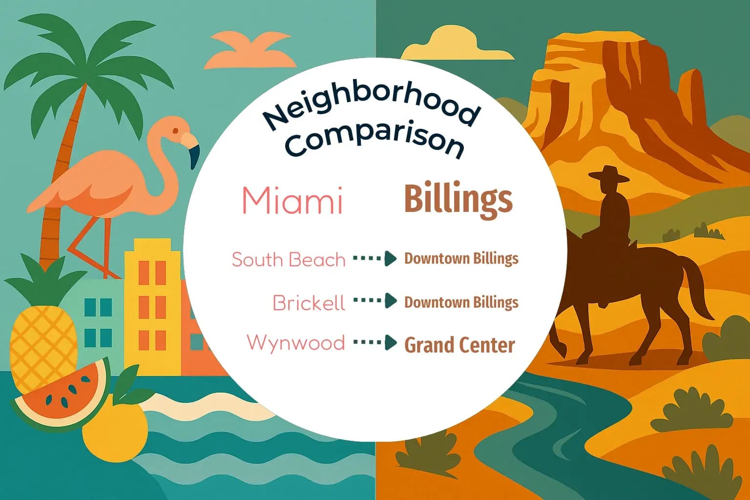 Miami vs Billings Neighborhood Comparison