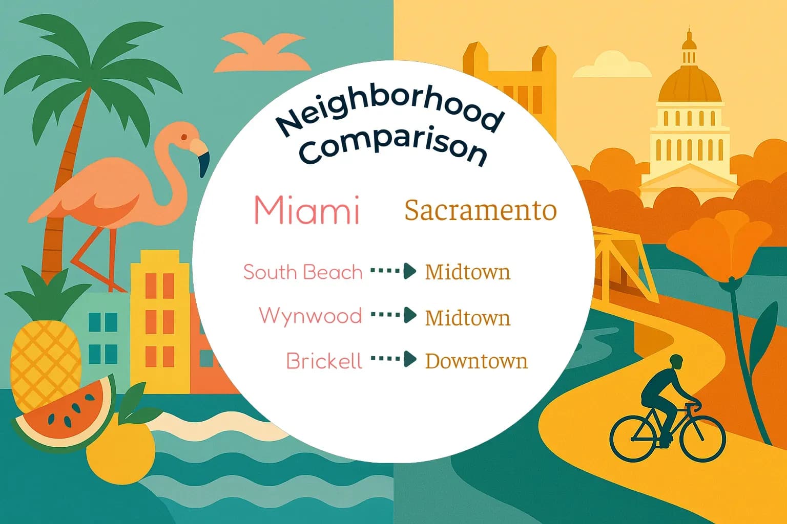 Miami vs Sacramento Neighborhood Comparison