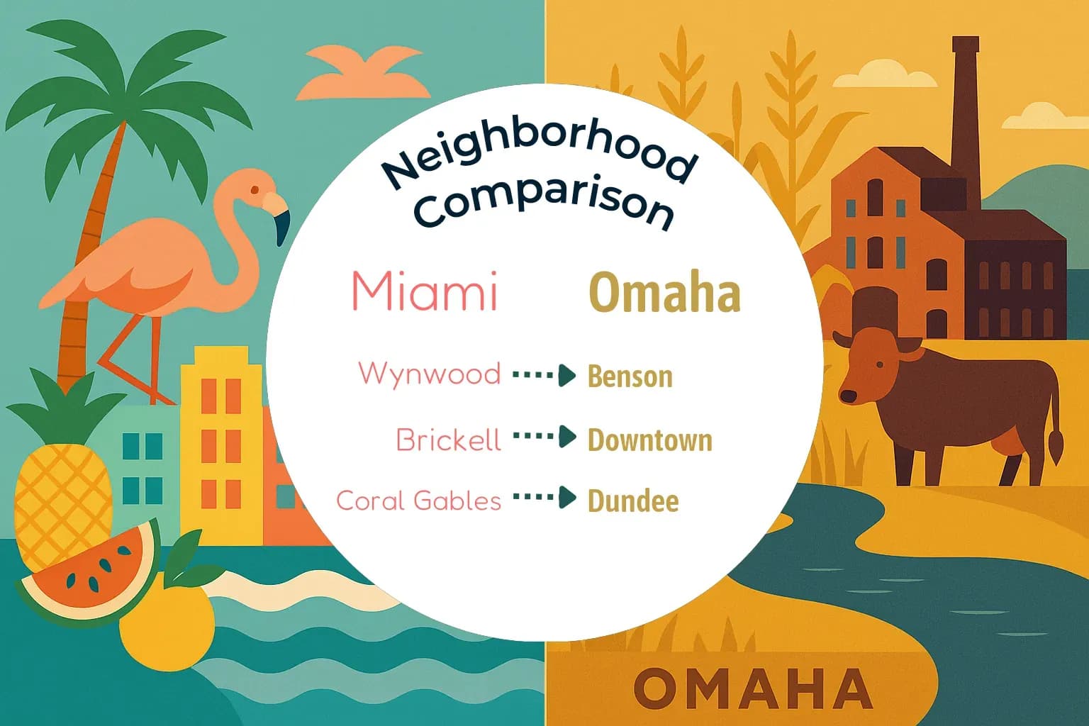 Miami vs Omaha Neighborhood Comparison