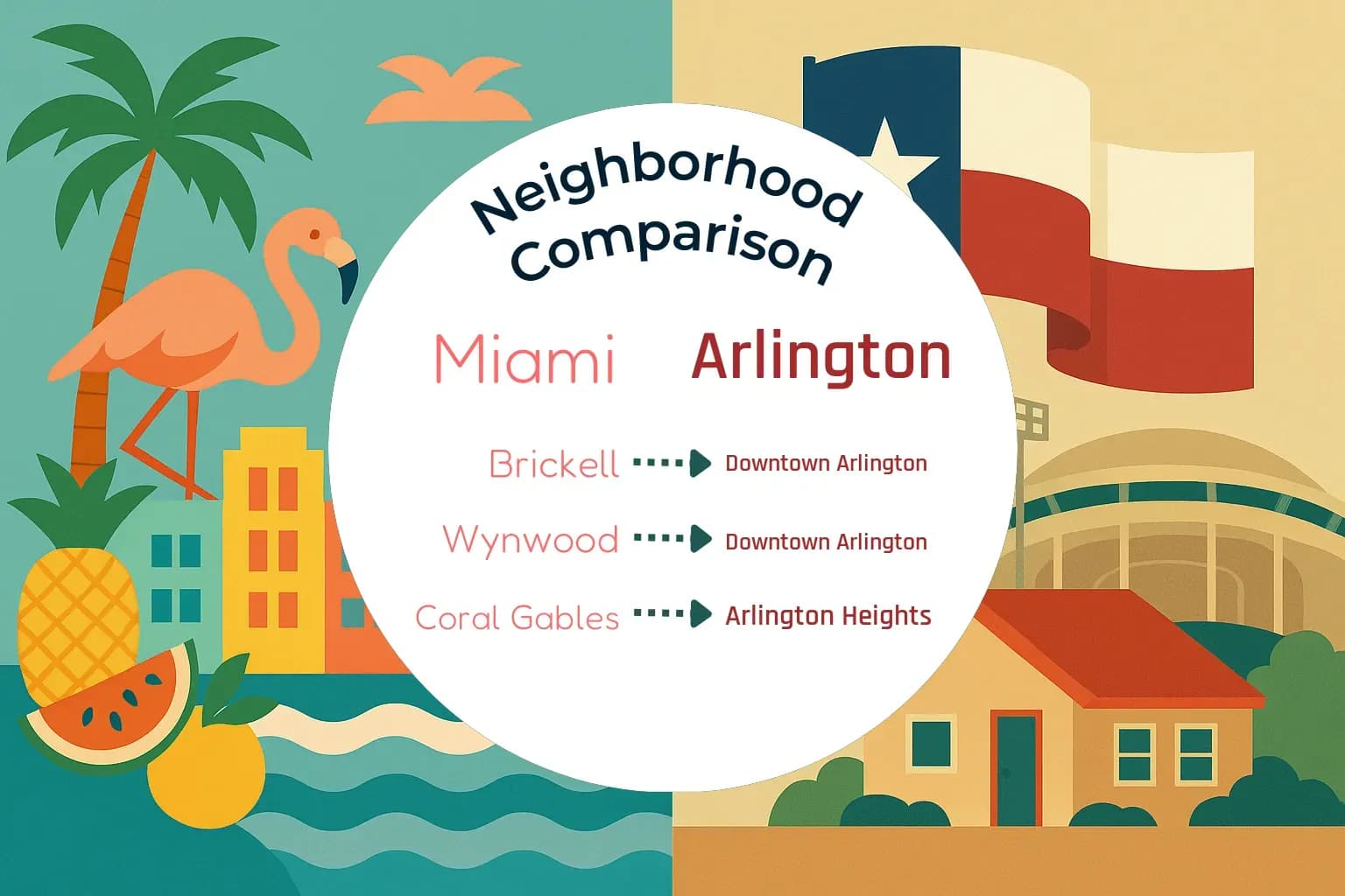 Miami vs Arlington Neighborhood Comparison