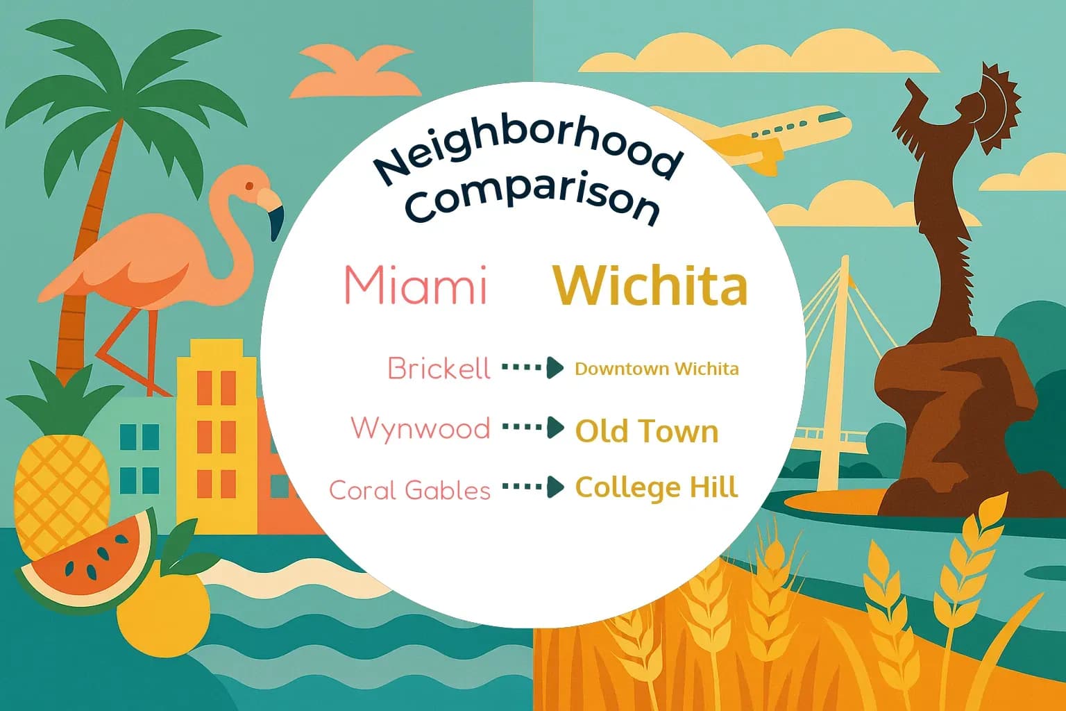 Miami vs Wichita Neighborhood Comparison