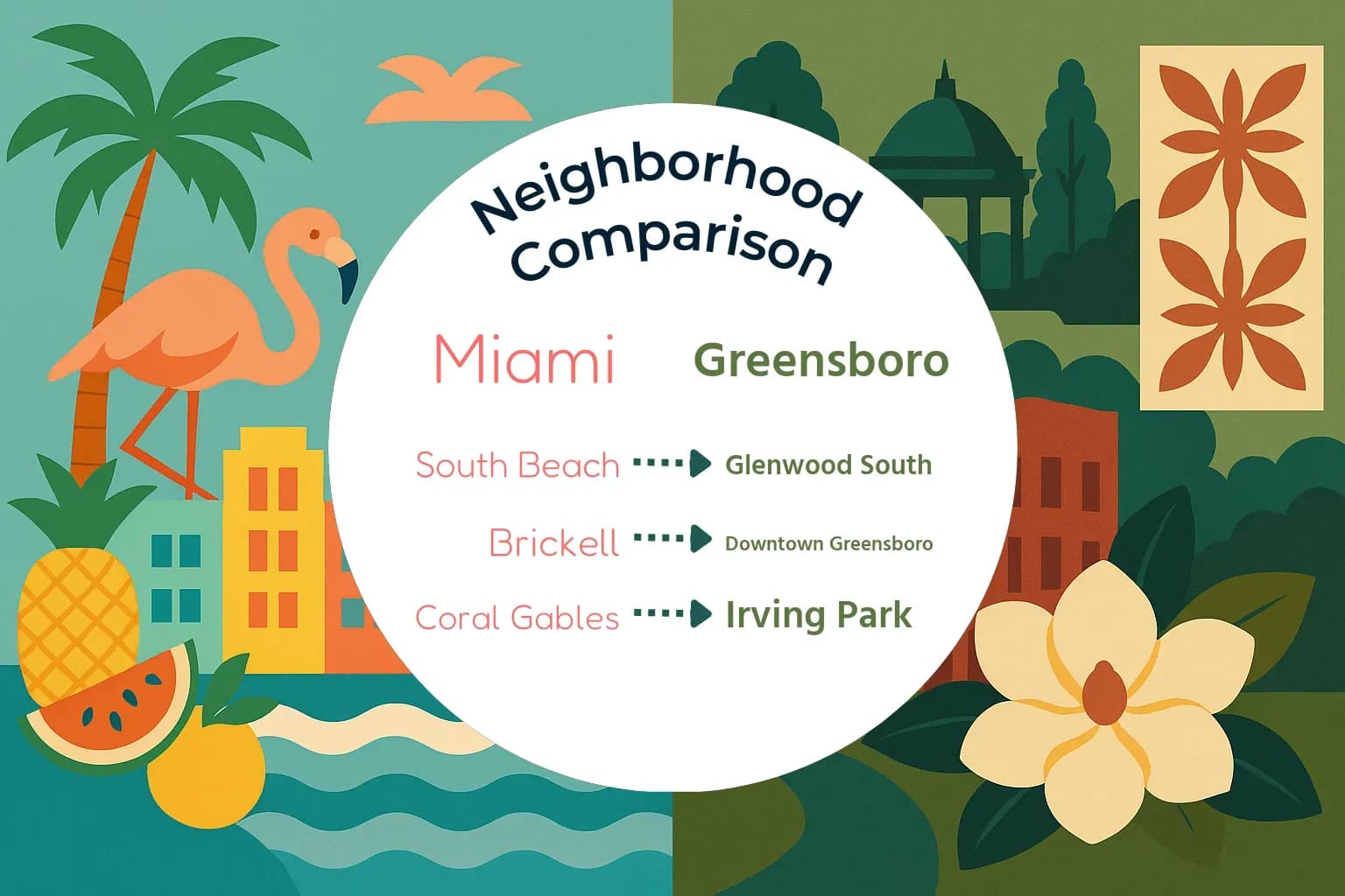 Miami vs Greensboro Neighborhood Comparison