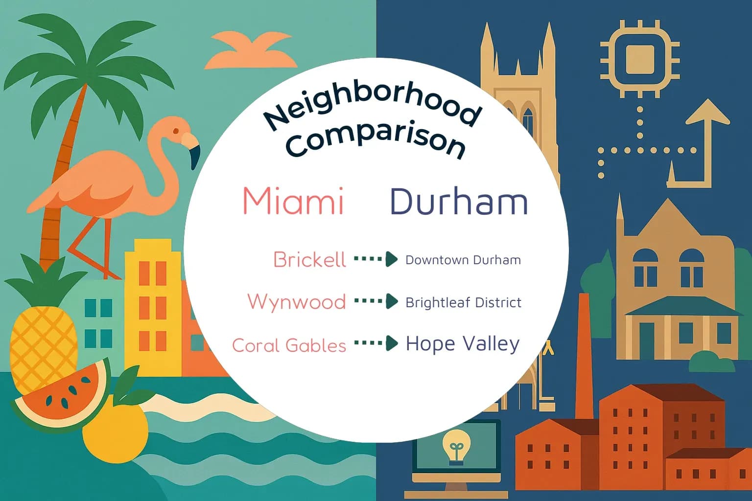 Miami vs Durham Neighborhood Comparison