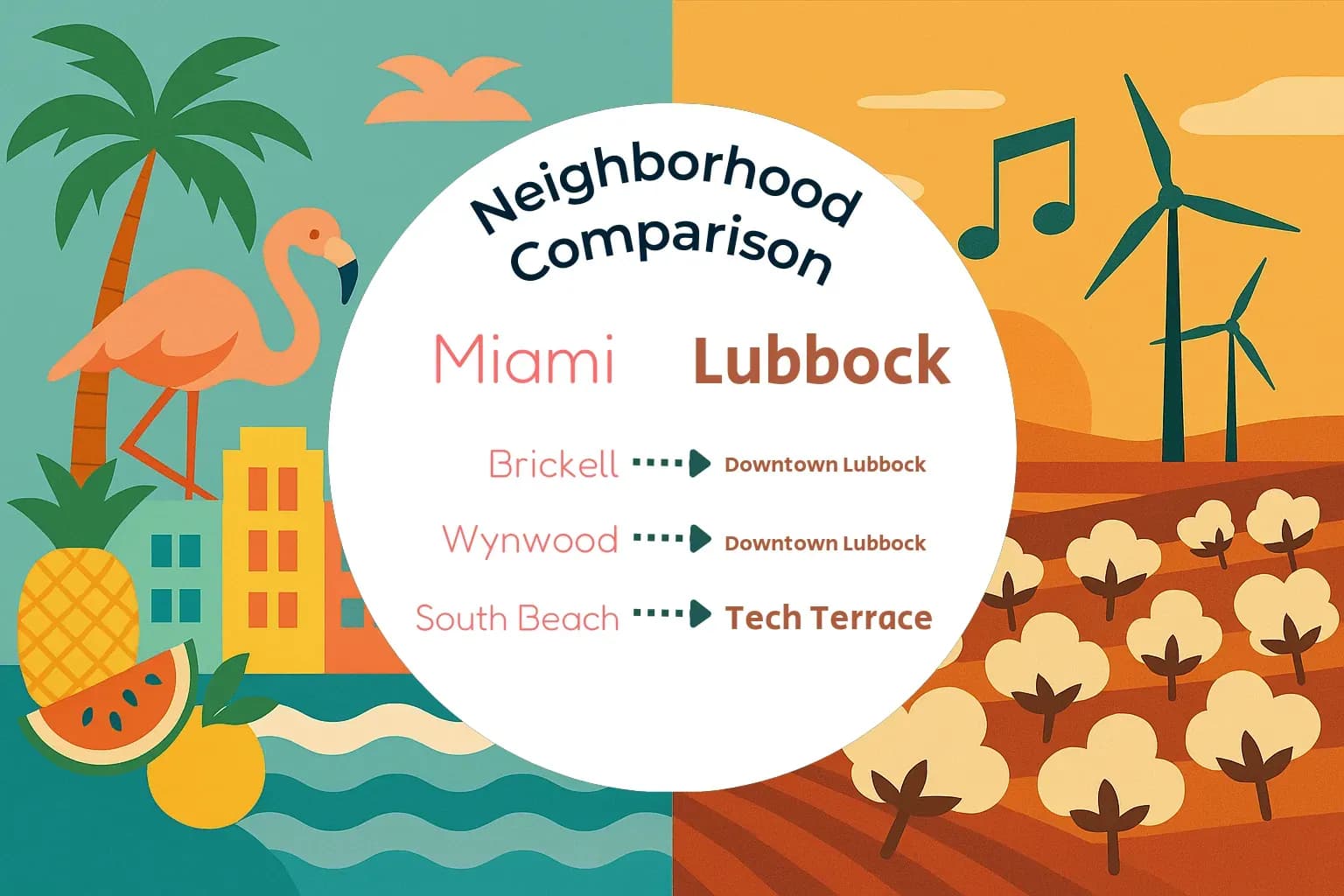 Miami vs Lubbock Neighborhood Comparison