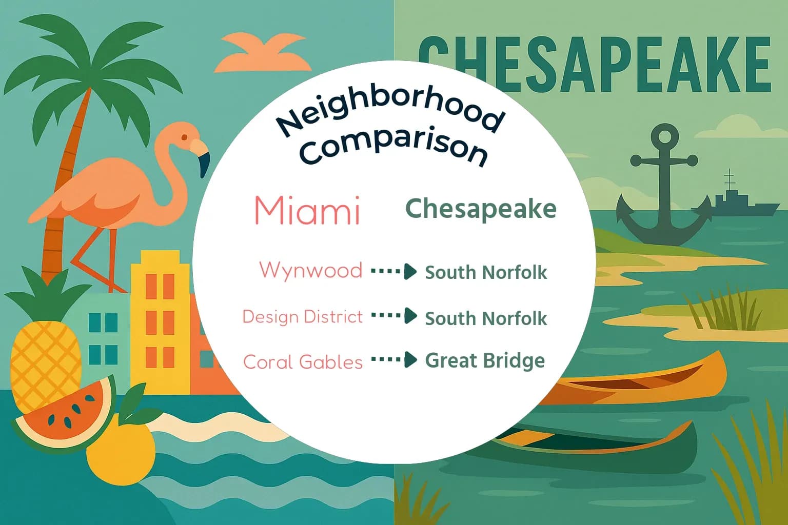Miami vs Chesapeake Neighborhood Comparison