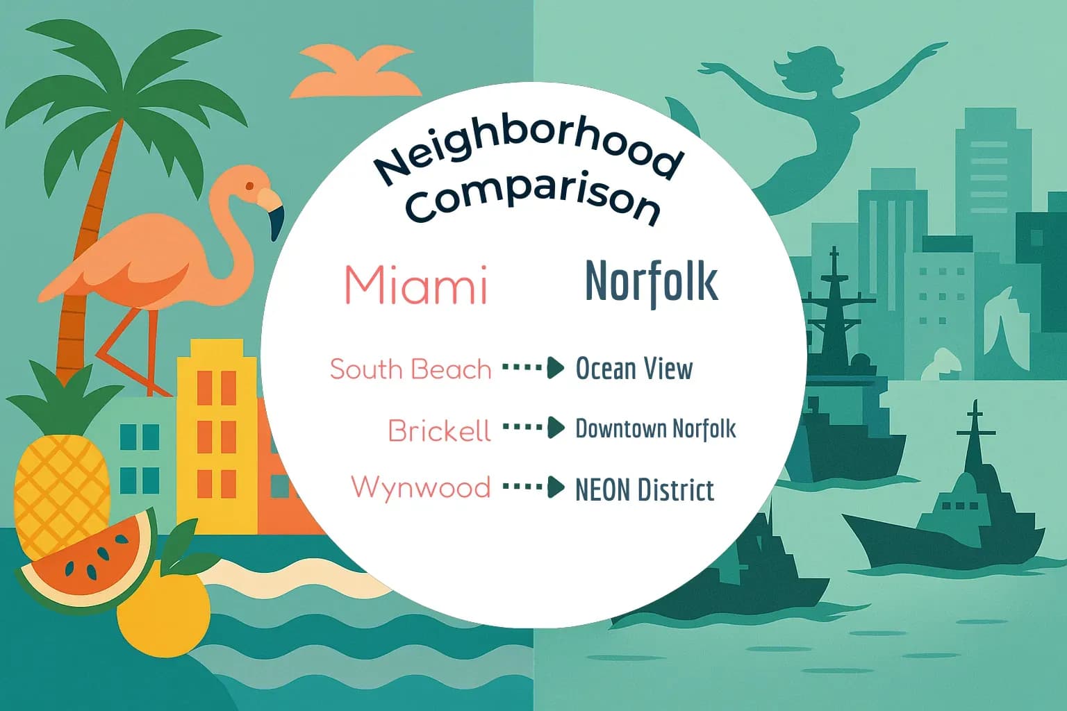 Miami vs Norfolk Neighborhood Comparison